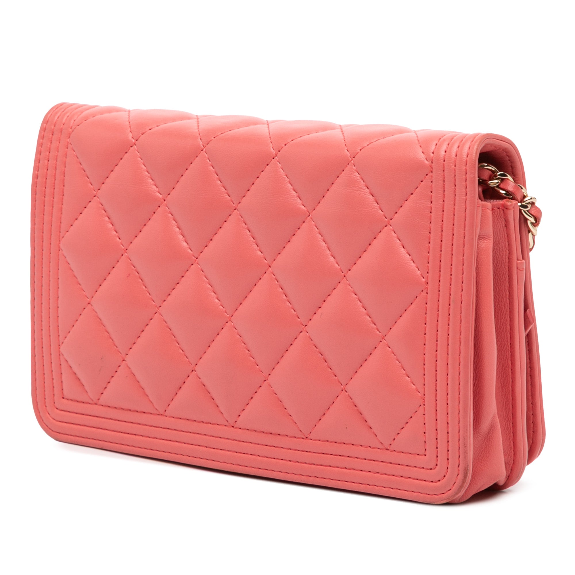 Chanel Quilted Lambskin Boy Wallet On Chain - image 2