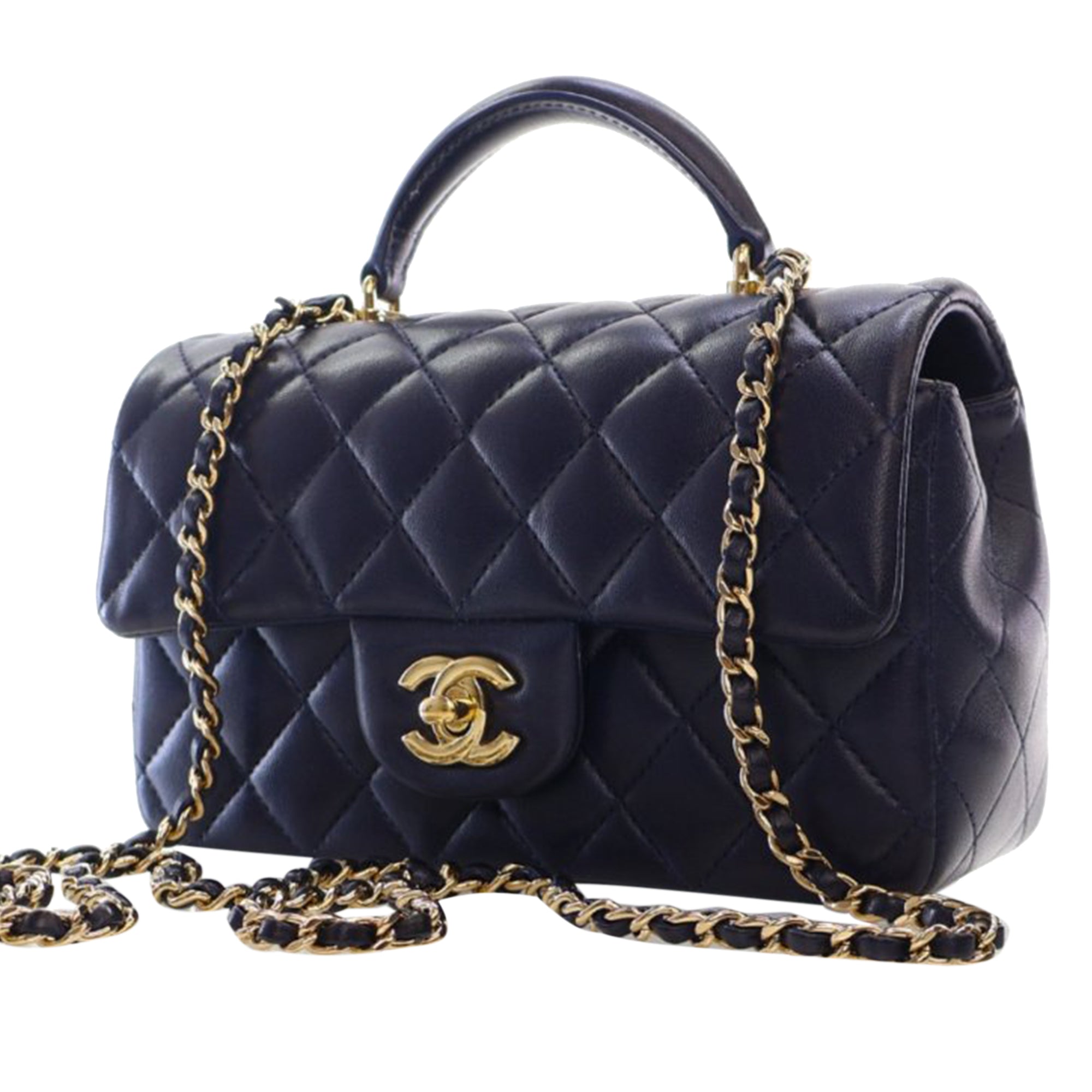 Chanel Mini Rectangular Lambskin Top Handle Flap - image 13