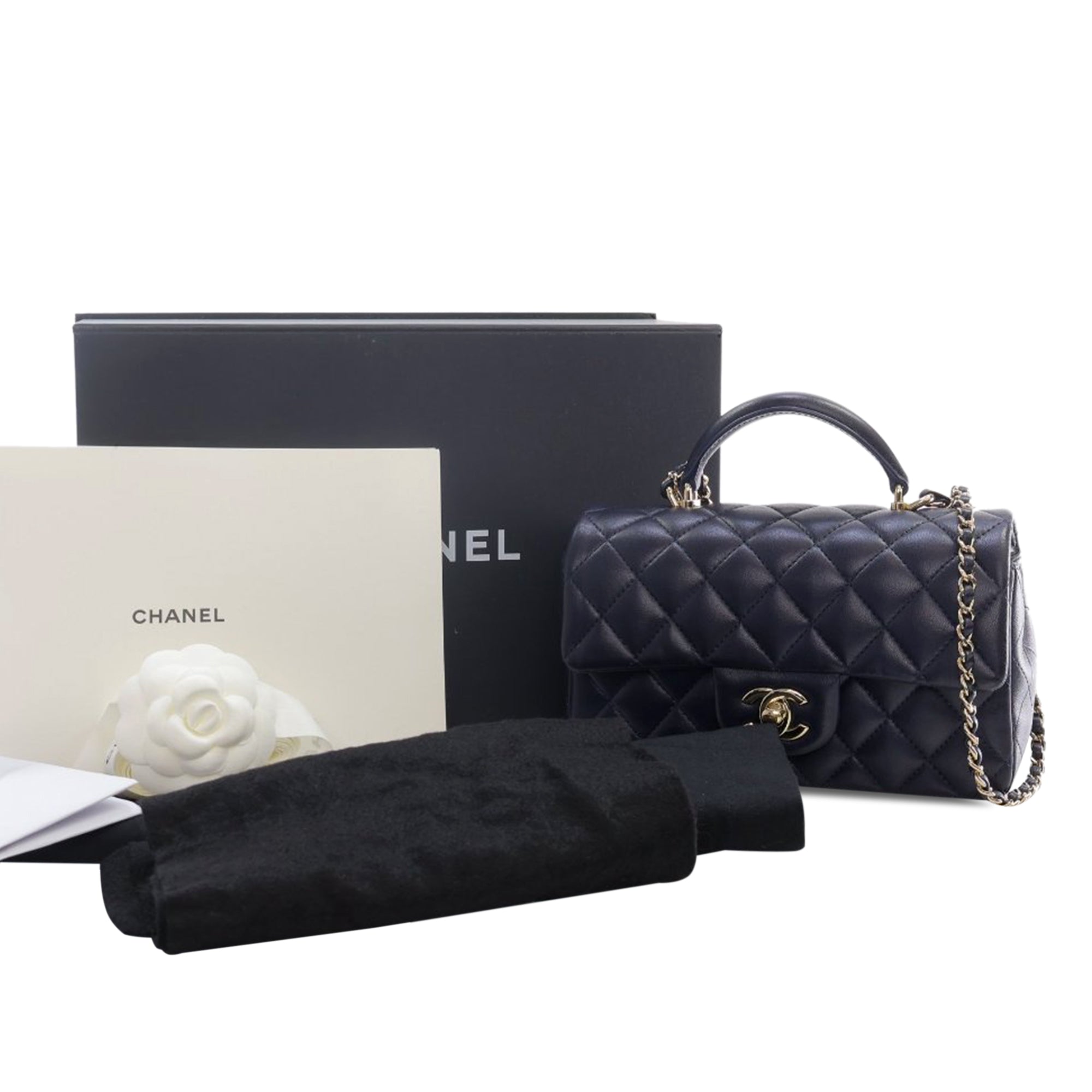Chanel Mini Rectangular Lambskin Top Handle Flap - image 14