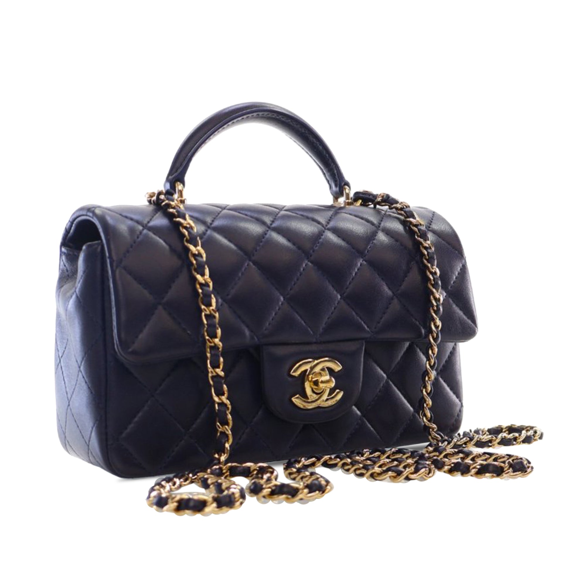 Chanel Mini Rectangular Lambskin Top Handle Flap - image 2