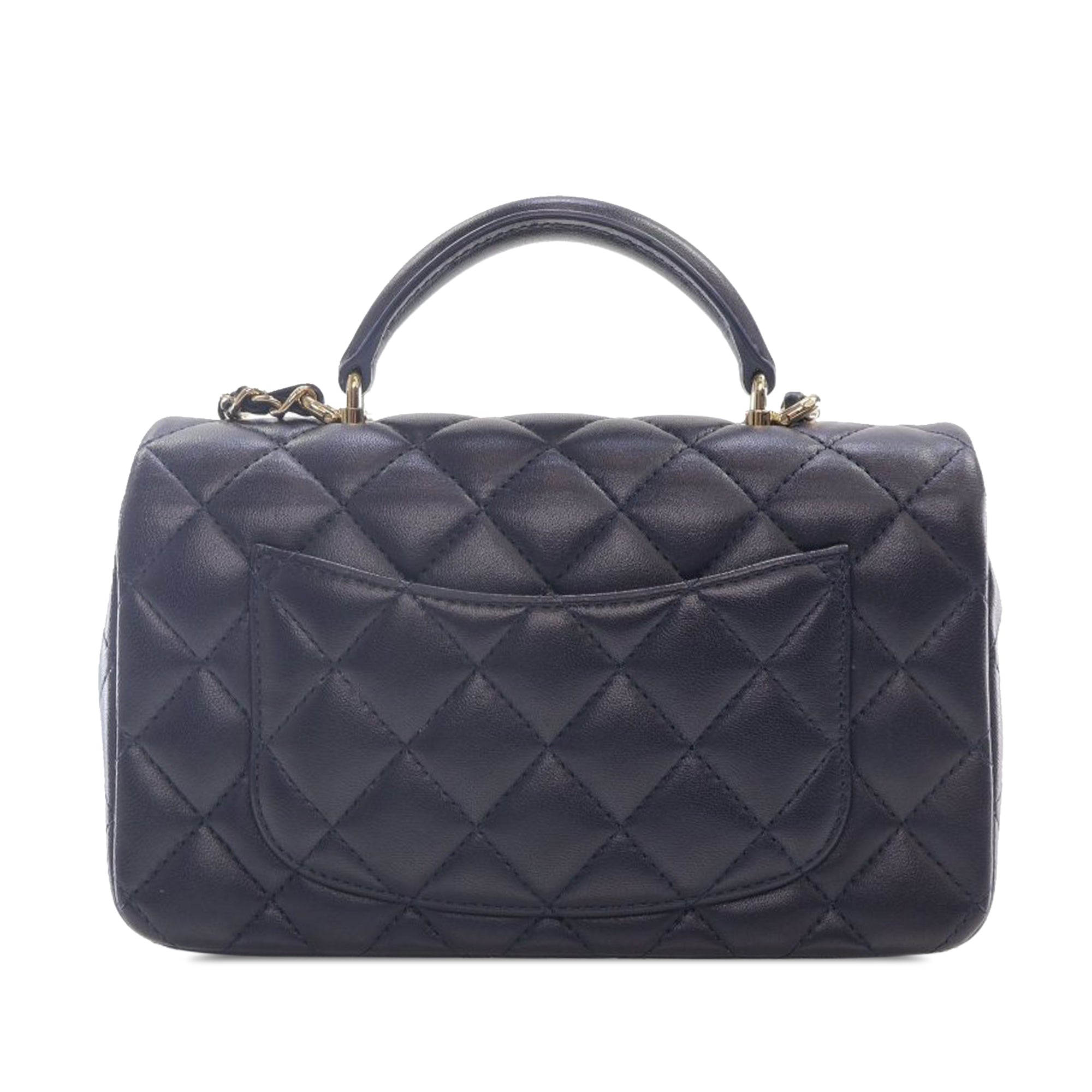 Chanel Mini Rectangular Lambskin Top Handle Flap - image 3