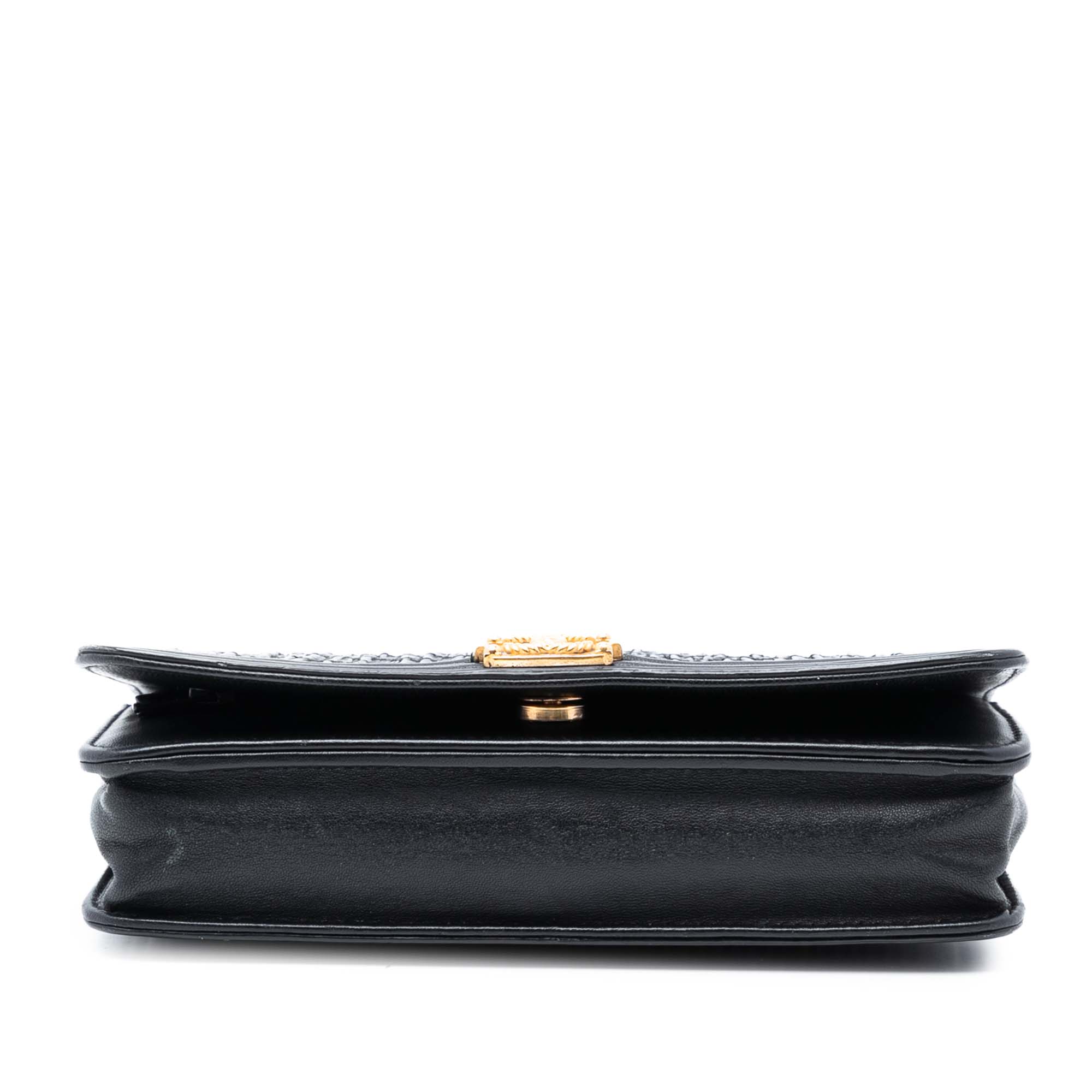 Chanel Pleated Crumpled Chevron Calfskin Boy Wallet On Chain - image 3