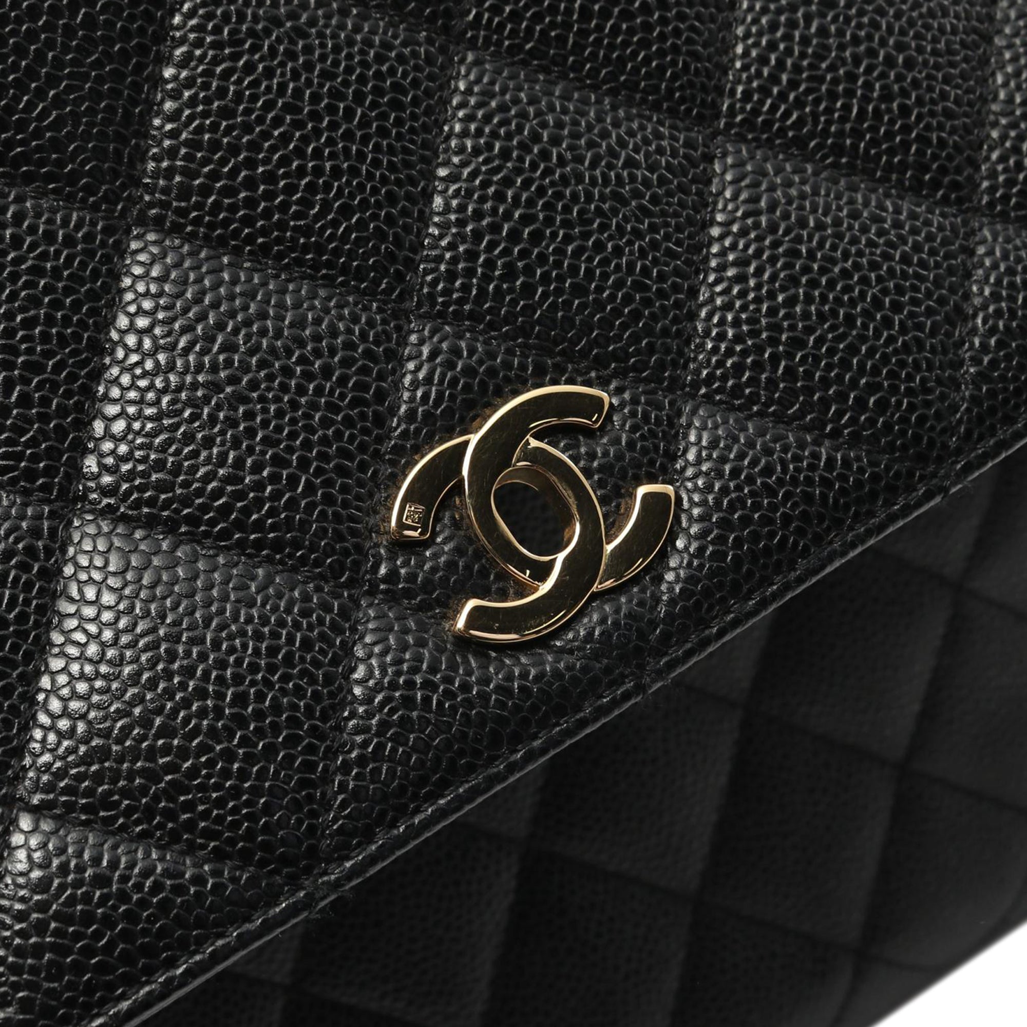Chanel CC Quilted Caviar Kelly Top Handle Bag - image 8