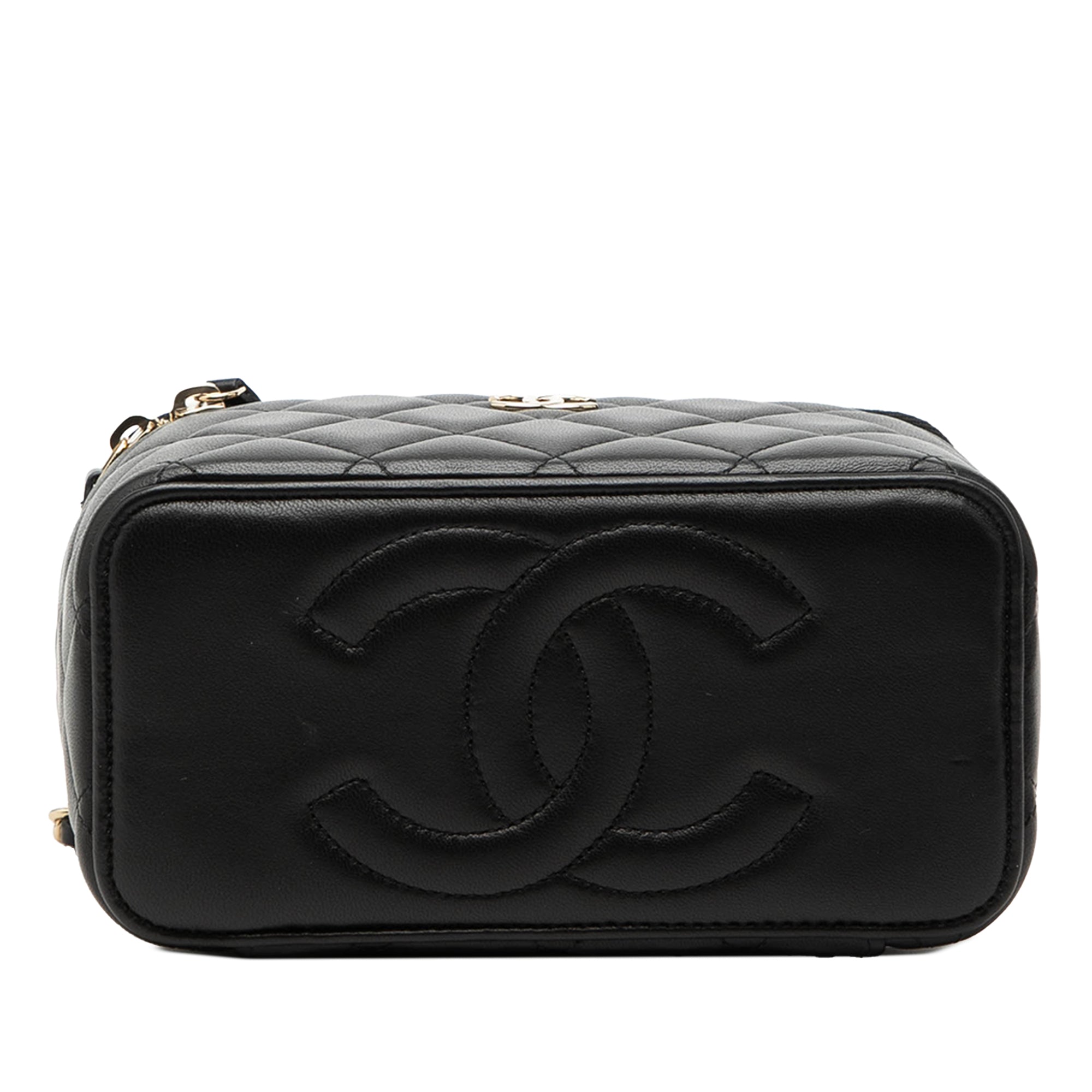 Chanel Small Lambskin Top Handle Vanity Case with Chain - image 3