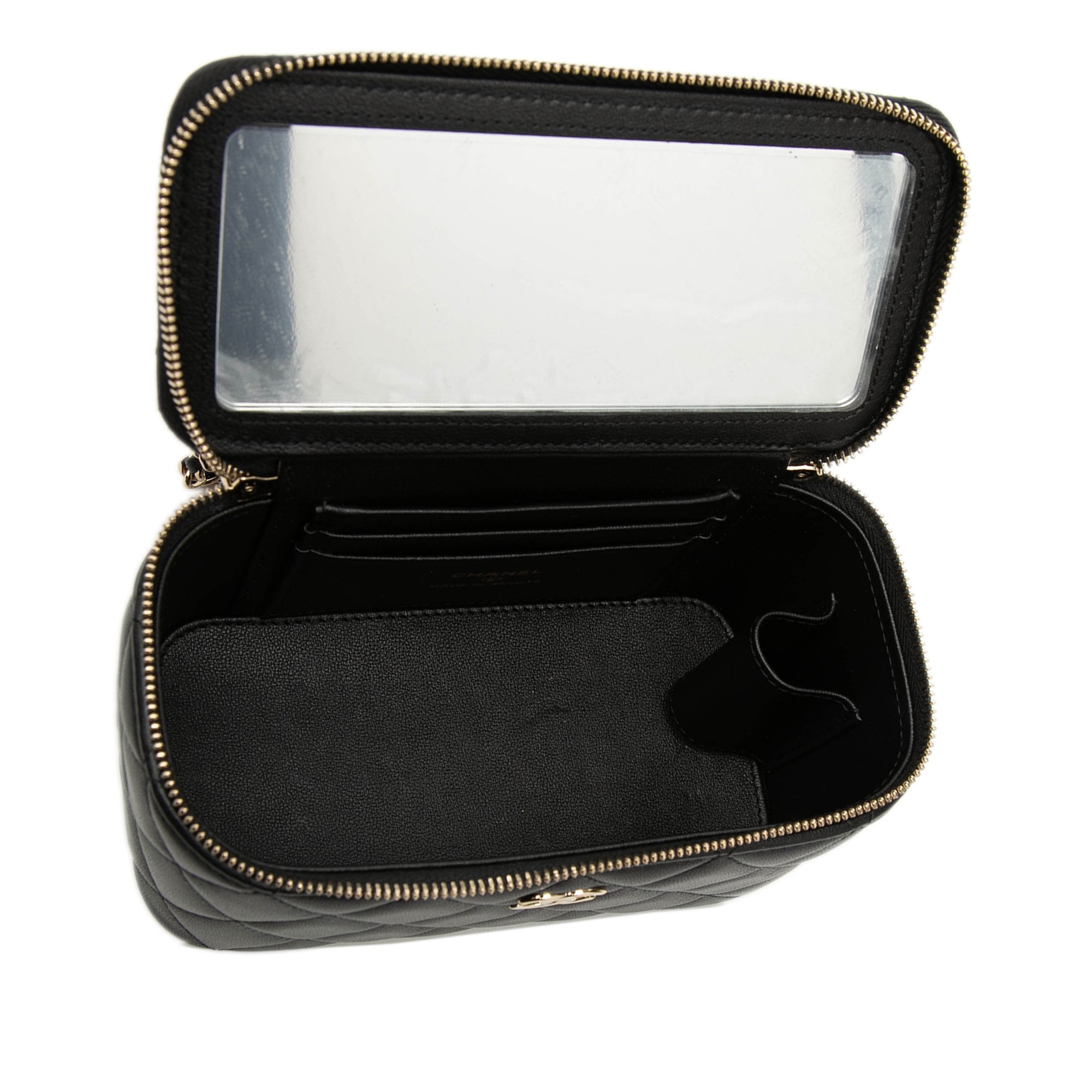 Chanel Small Lambskin Top Handle Vanity Case with Chain - image 4
