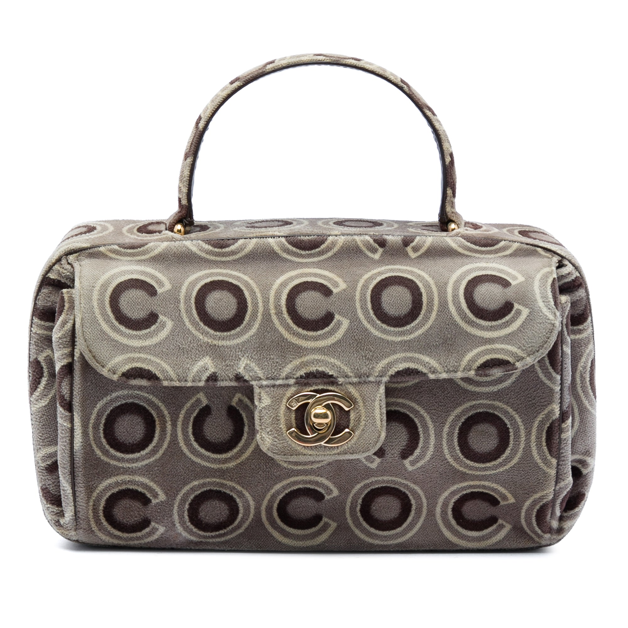 Chanel Coco Velvet Flap Box Top Handle Bag - image 1