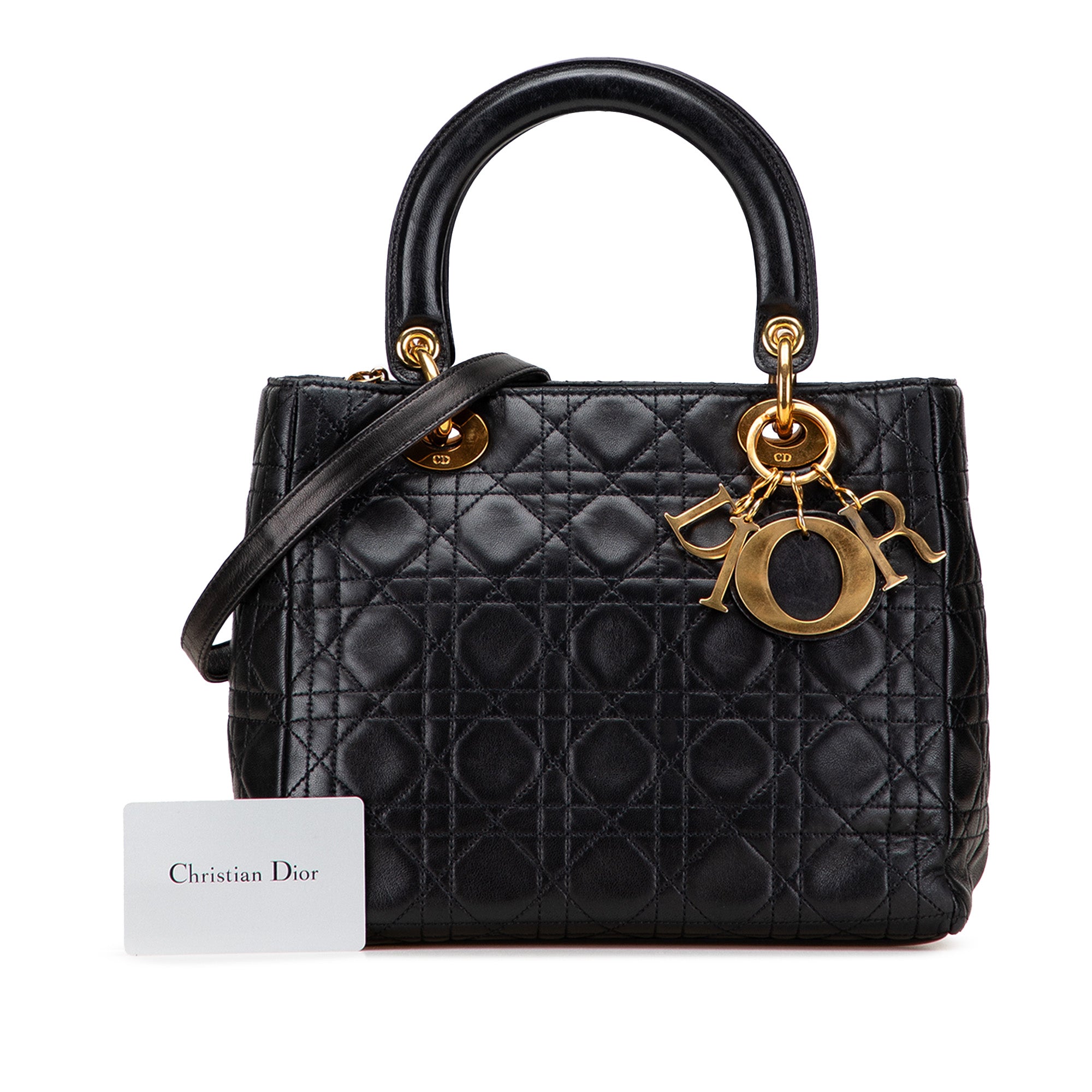 Dior Medium Lambskin Cannage Lady Dior - image 11