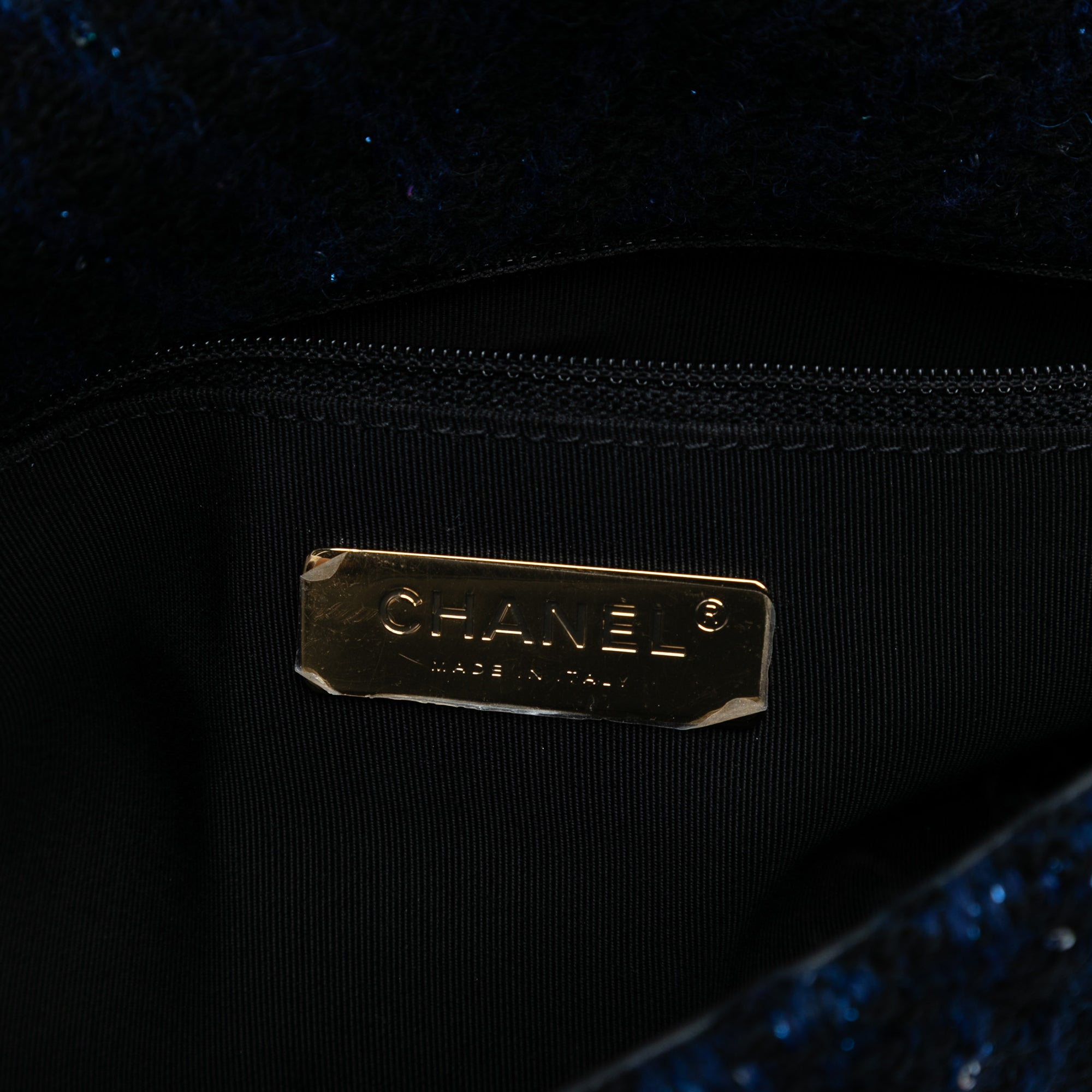 Chanel Large Chevron Tweed Sequin 19 Flap - image 5