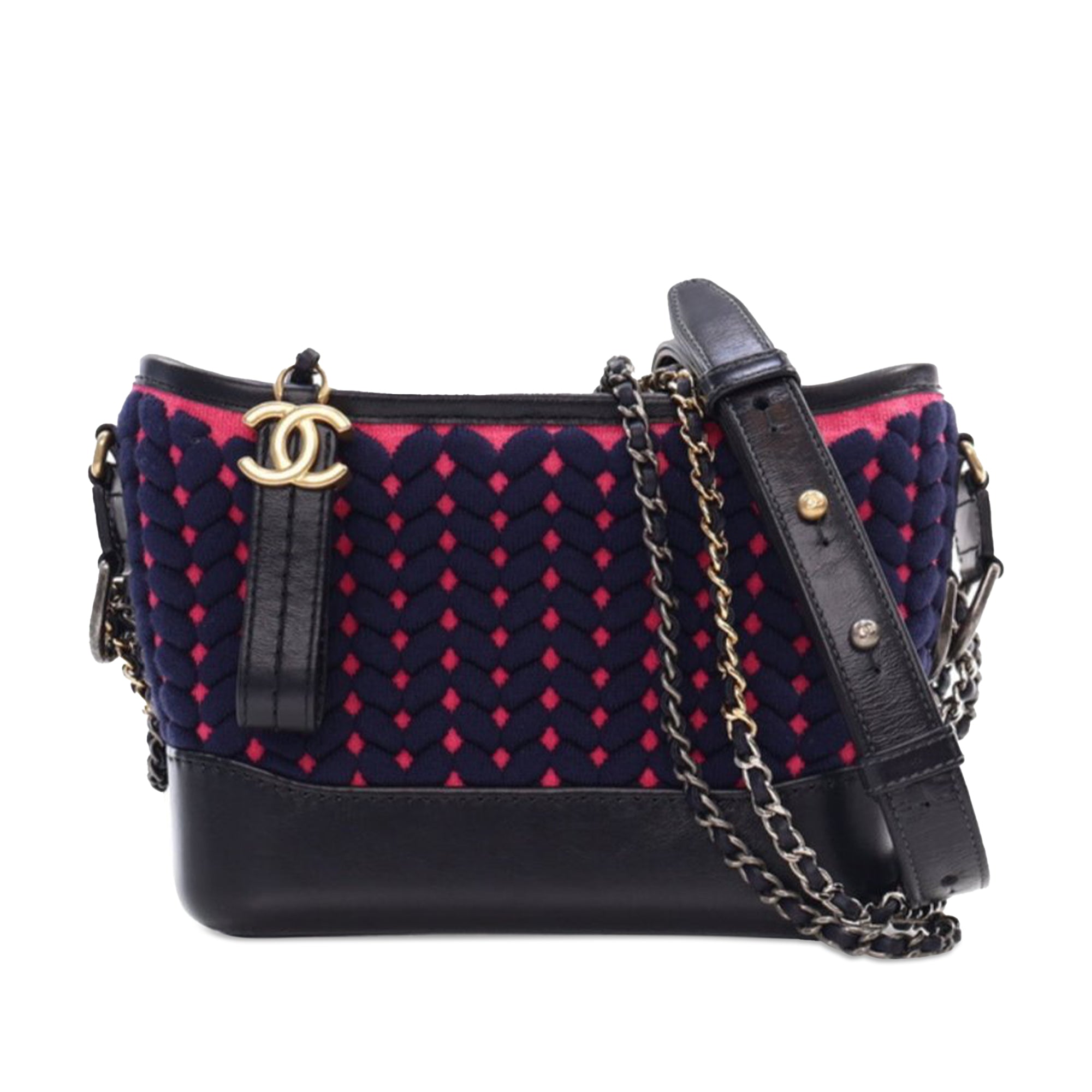 Chanel Small Knit and Calfskin Gabrielle Hobo - image 1