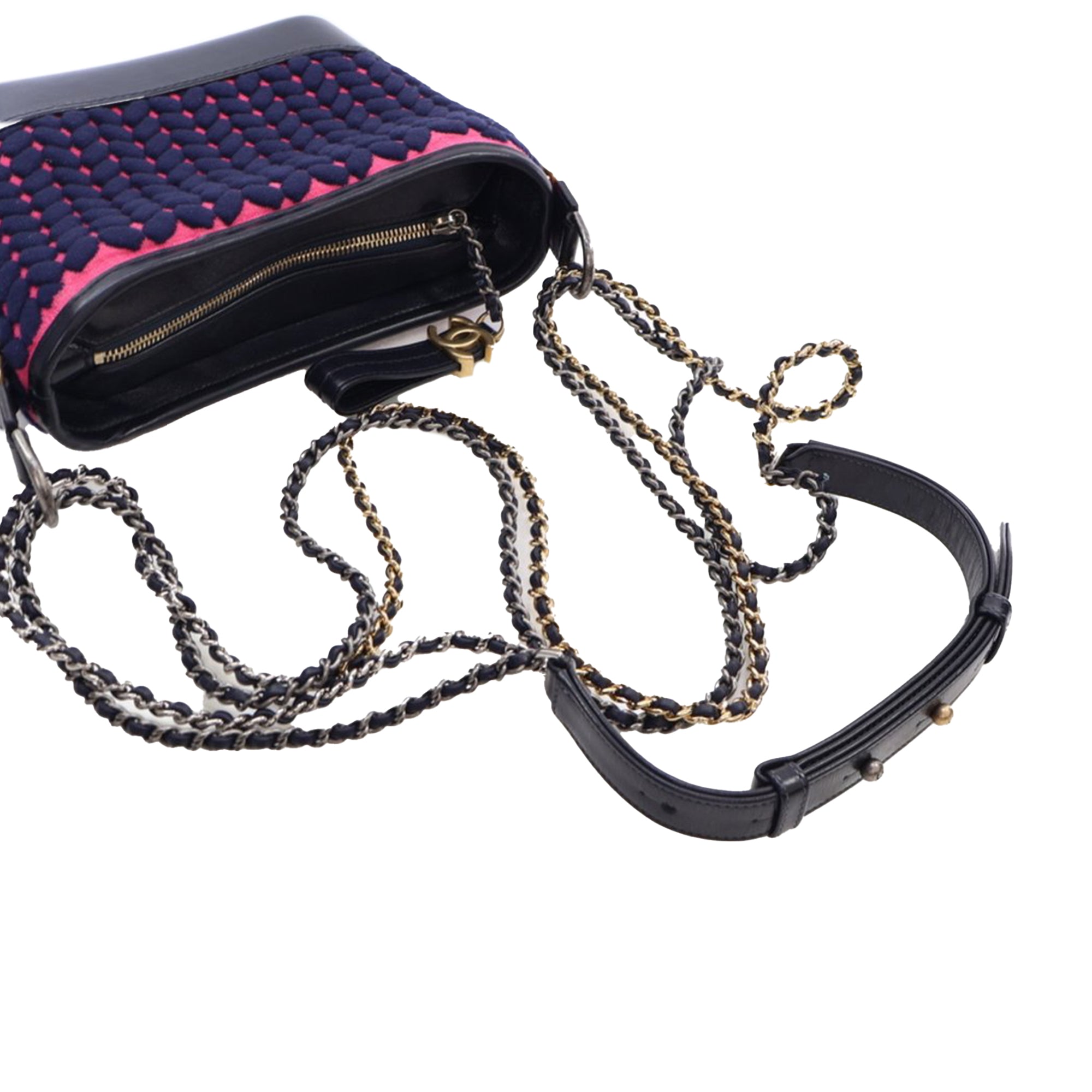 Chanel Small Knit and Calfskin Gabrielle Hobo - image 12