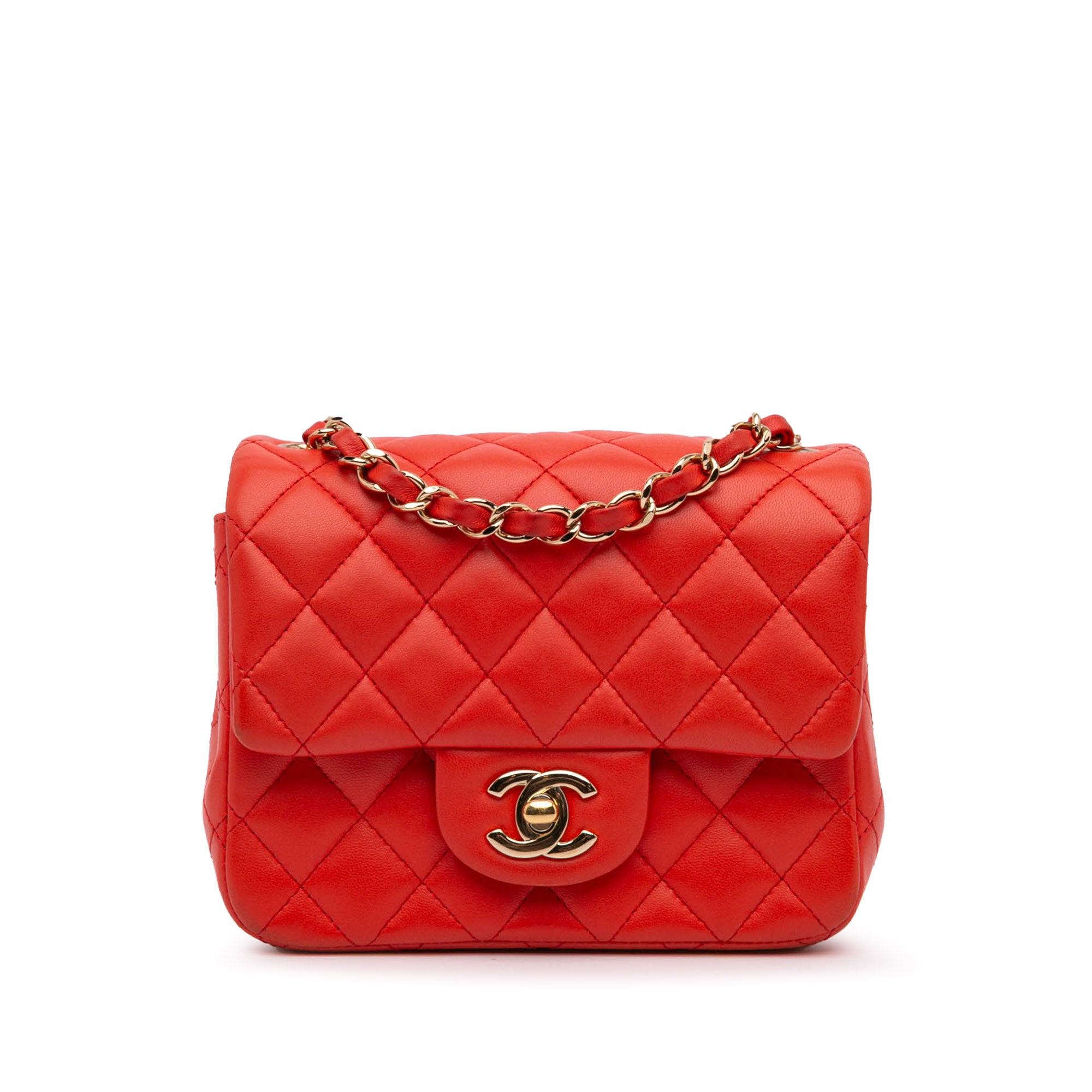 Chanel Mini Square Classic Lambskin Single Flap - image 1