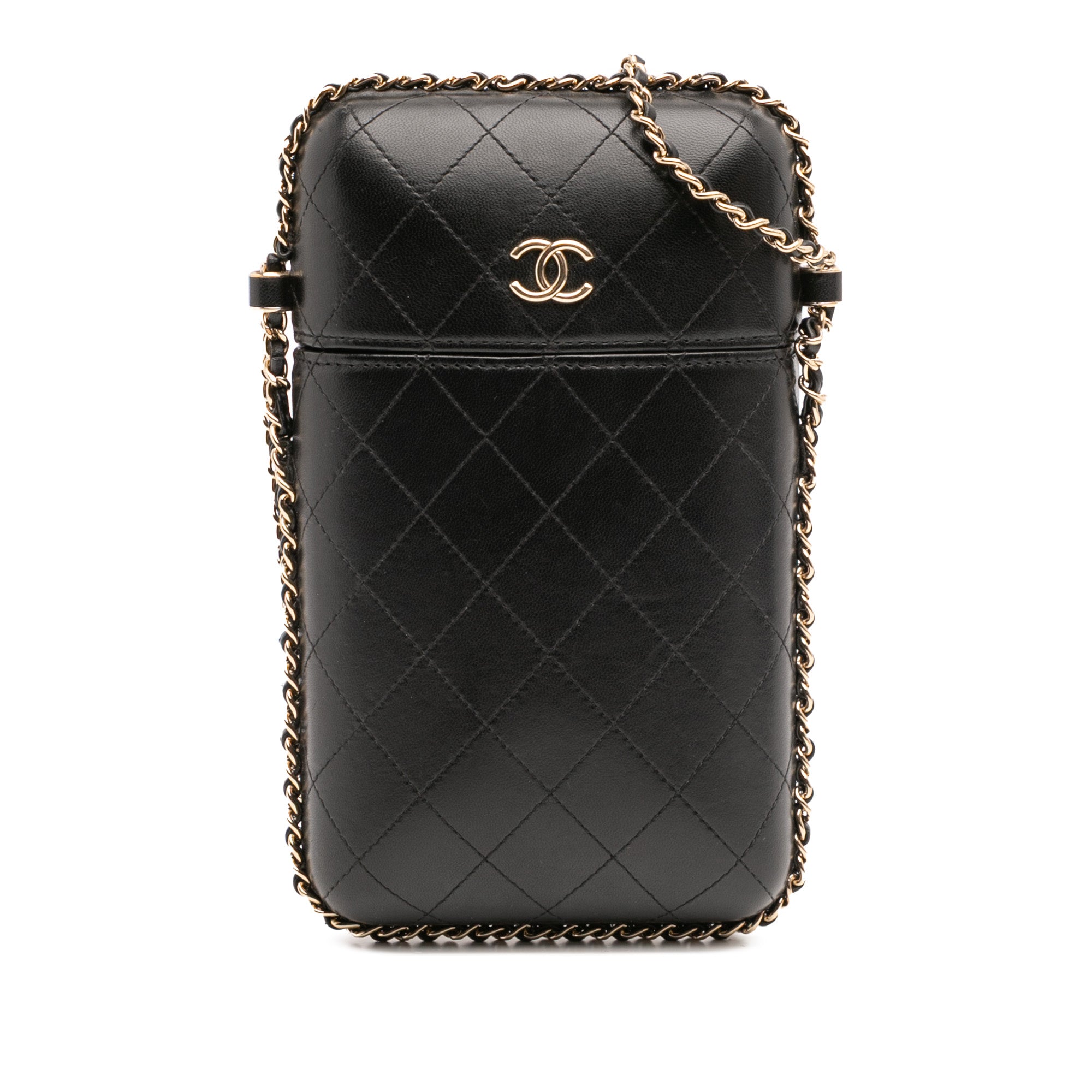Chanel CC Quilted Lambskin Chain Around Phone Holder - image 1