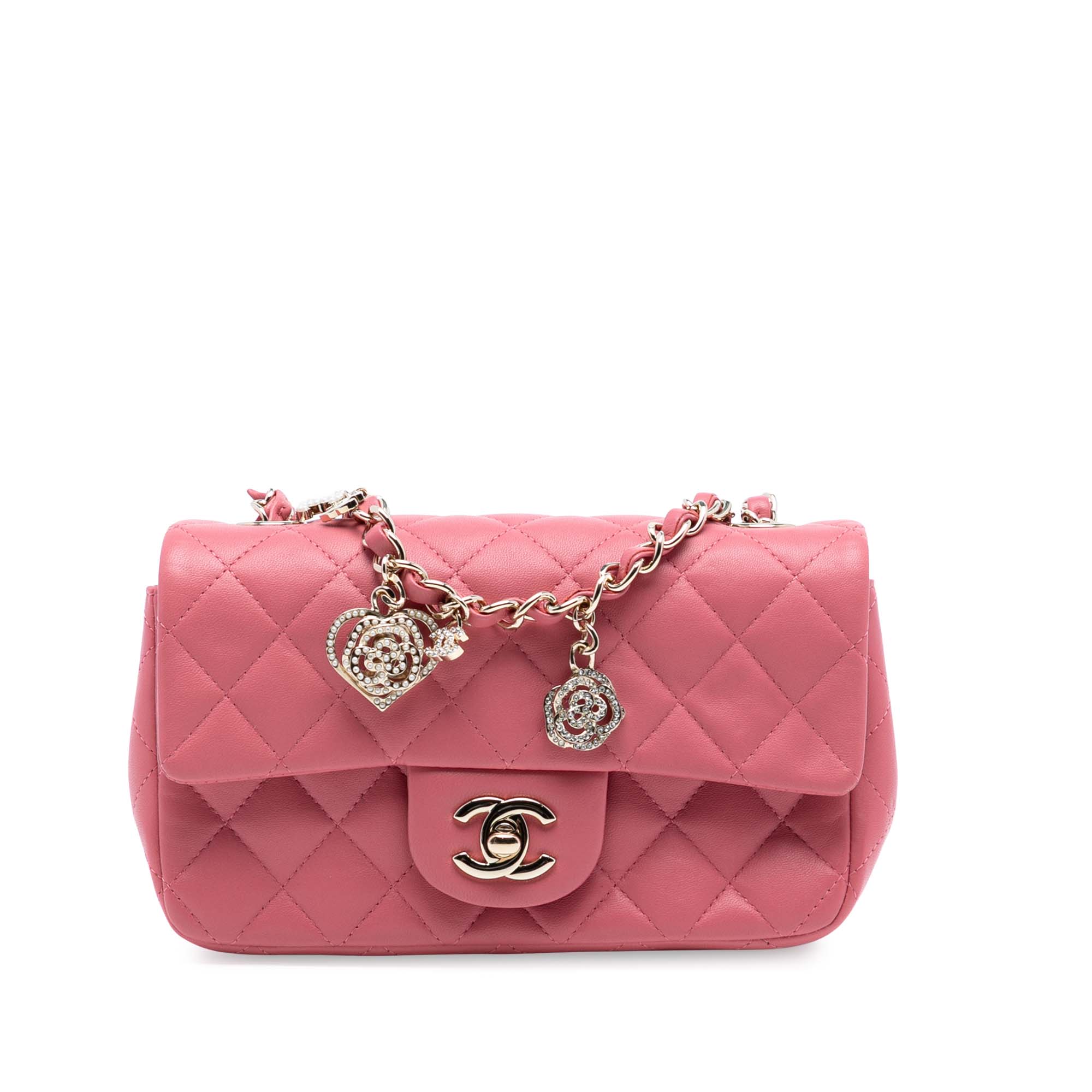 Chanel Mini Rectangular Classic Lambskin Valentines Heart Charms Single Flap - image 1
