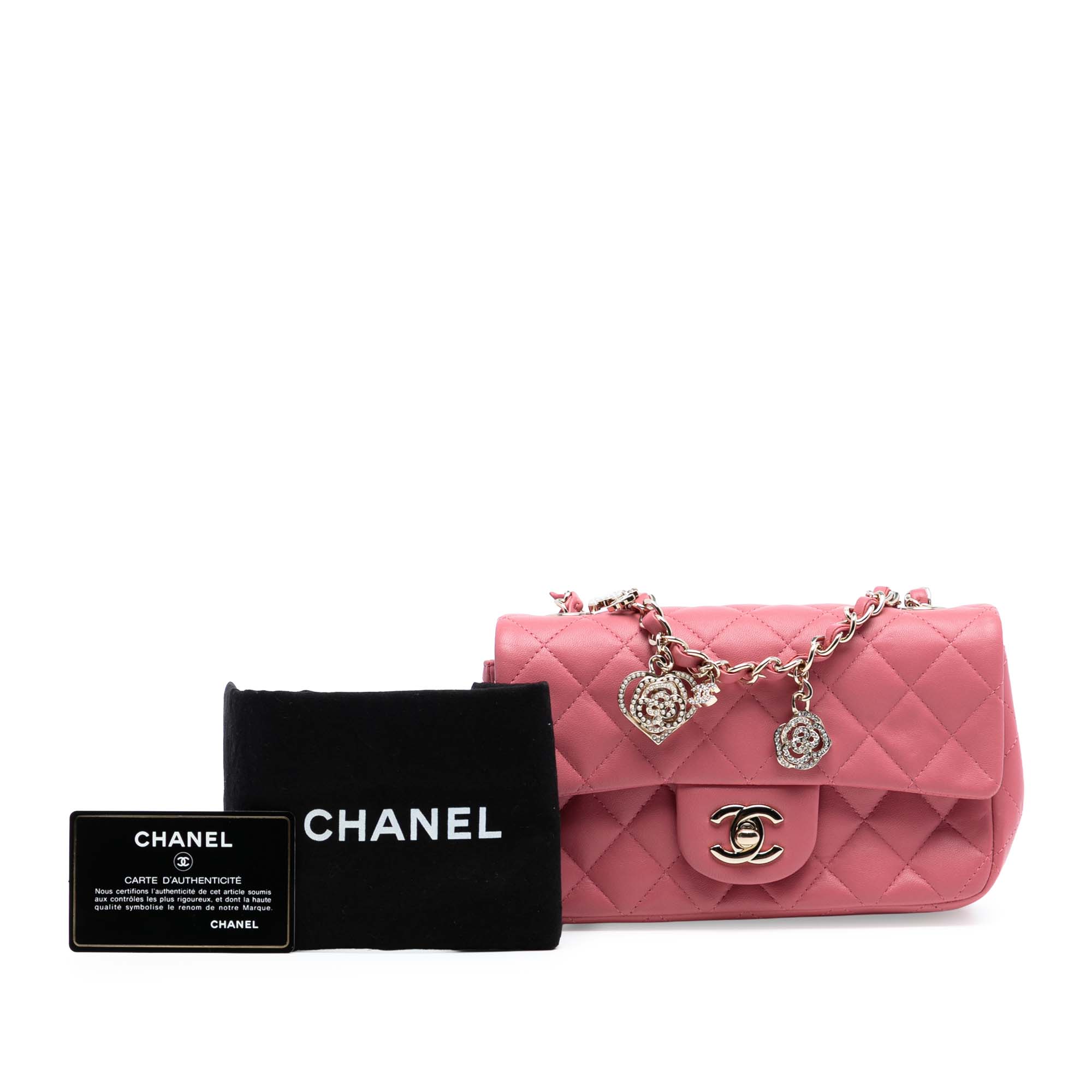 Chanel Mini Rectangular Classic Lambskin Valentines Heart Charms Single Flap - image 8