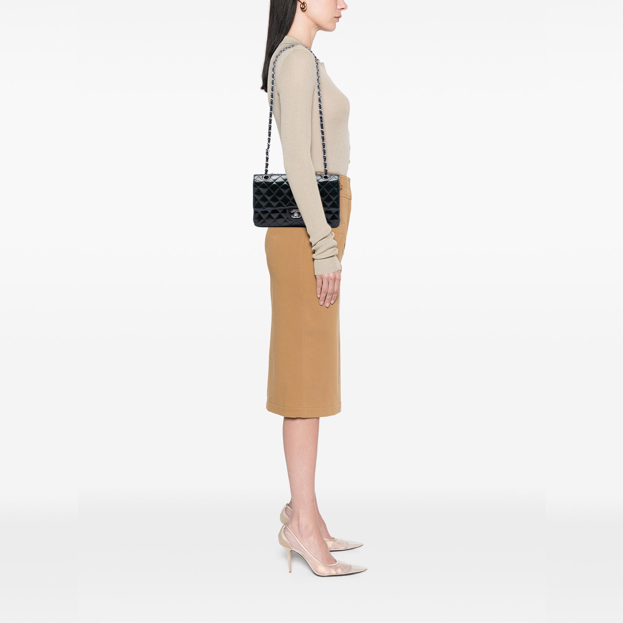 Chanel Medium Classic Patent Double Flap - image 5
