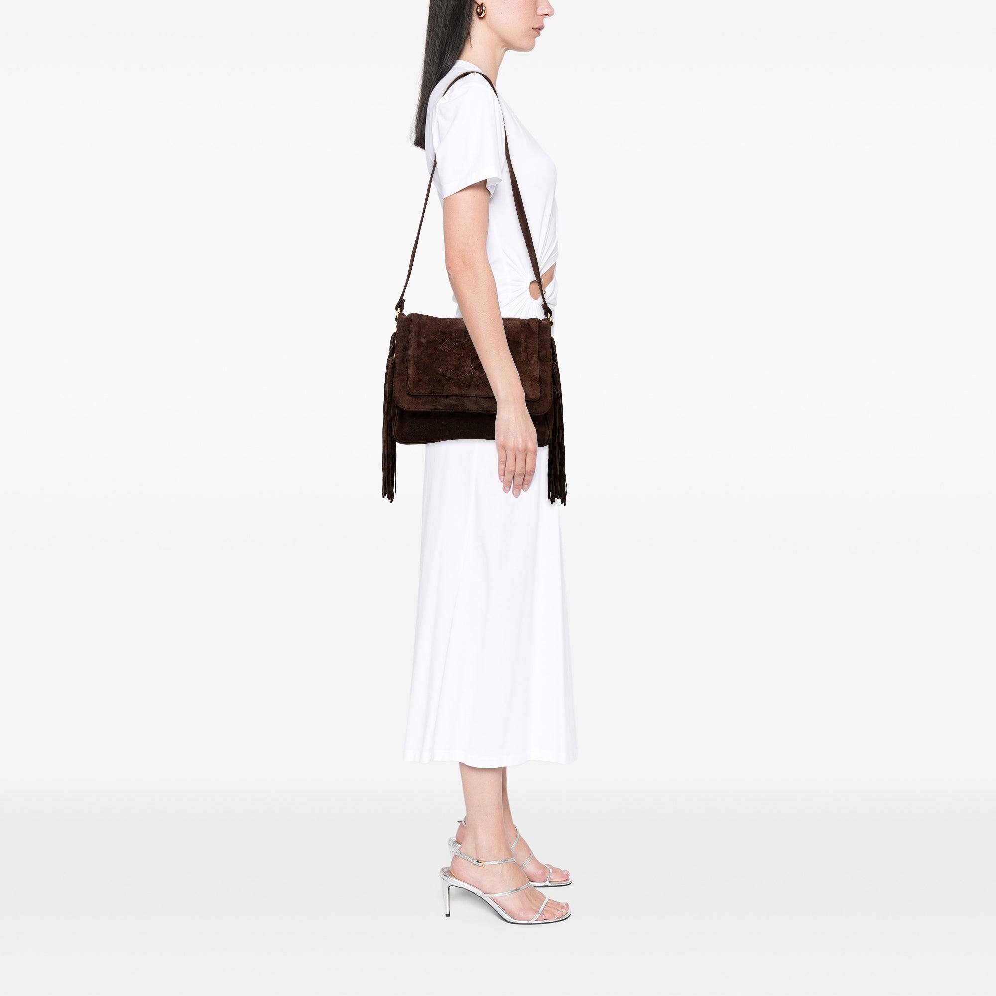 Chanel CC Suede Tassel Flap Crossbody - image 7