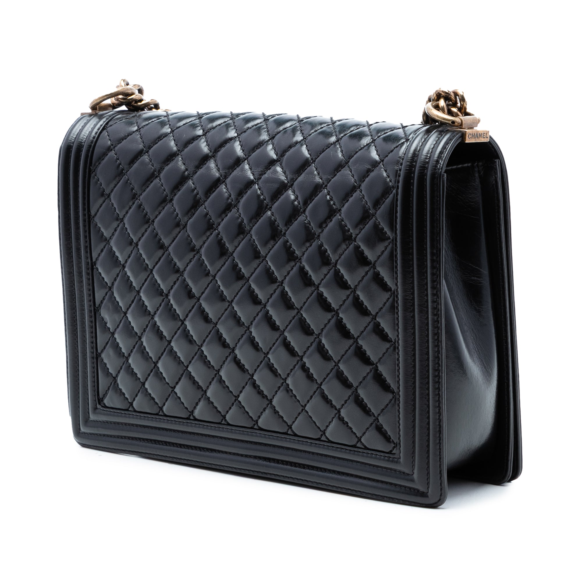 Chanel Large Glazed Quilted Calfskin Boy Flap - image 2