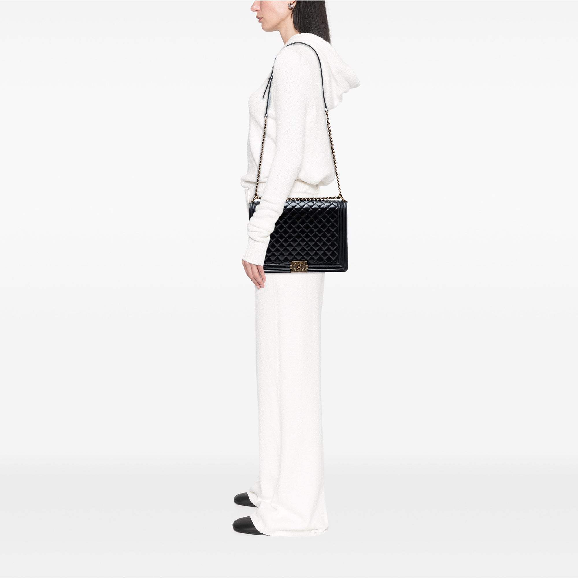 Chanel Large Glazed Quilted Calfskin Boy Flap - image 7