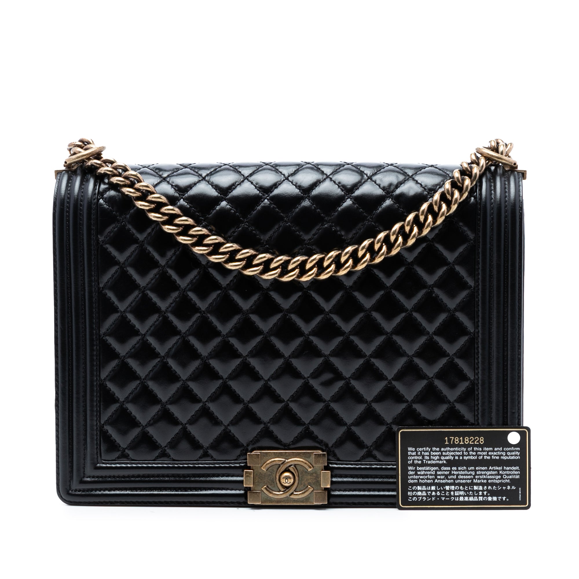 Chanel Large Glazed Quilted Calfskin Boy Flap - image 8