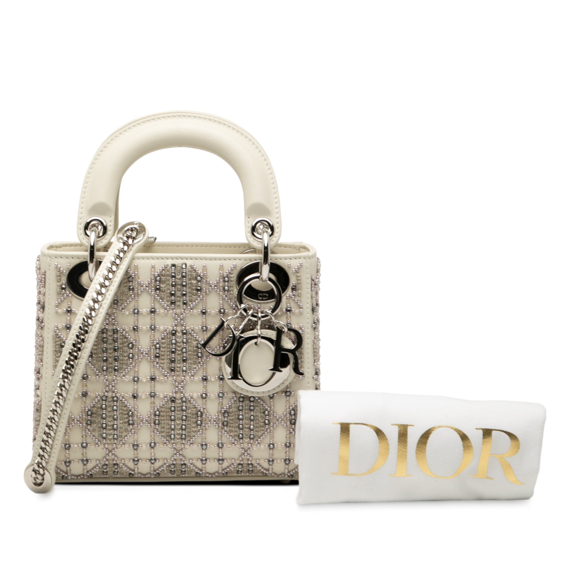 Dior Mini Lambskin Cannage Beaded Lady Dior - image 8