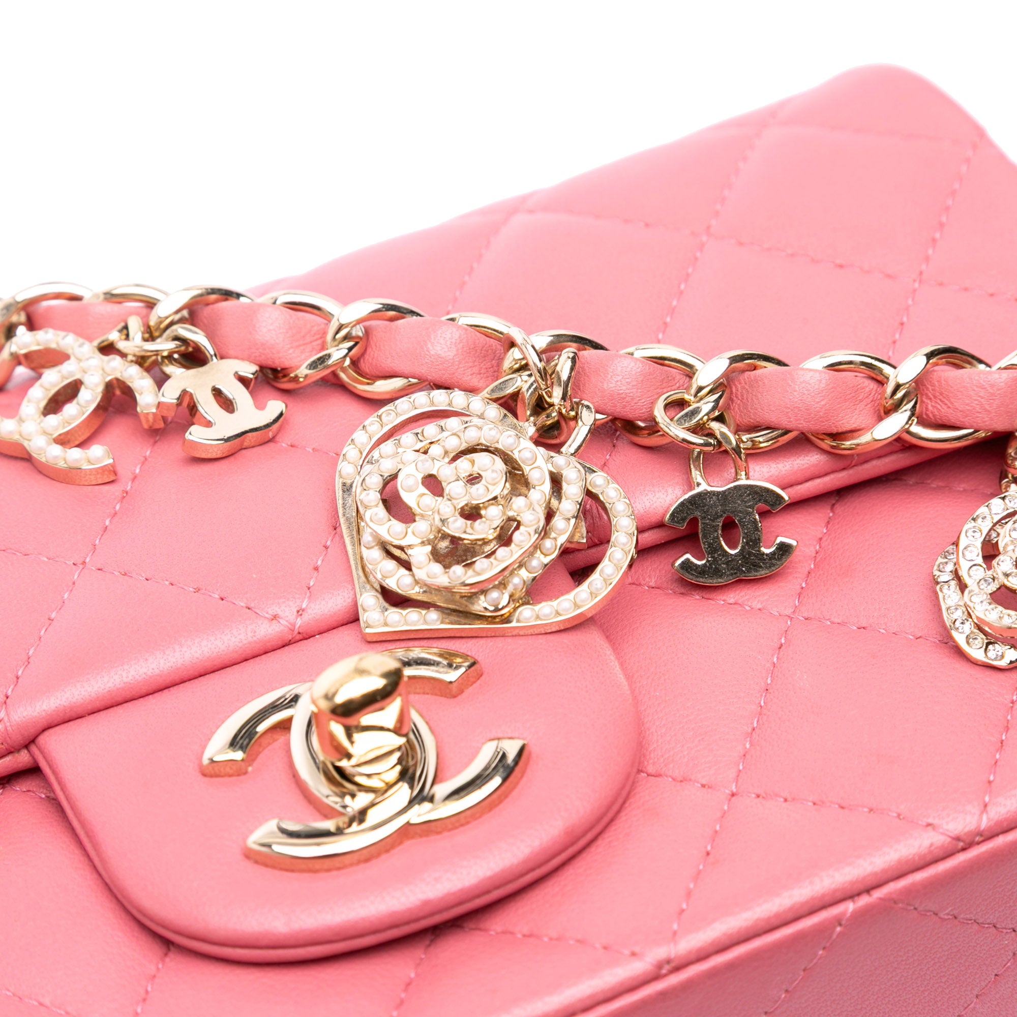 Chanel Mini Rectangular Classic Lambskin Valentines Heart Charms Single Flap - image 8