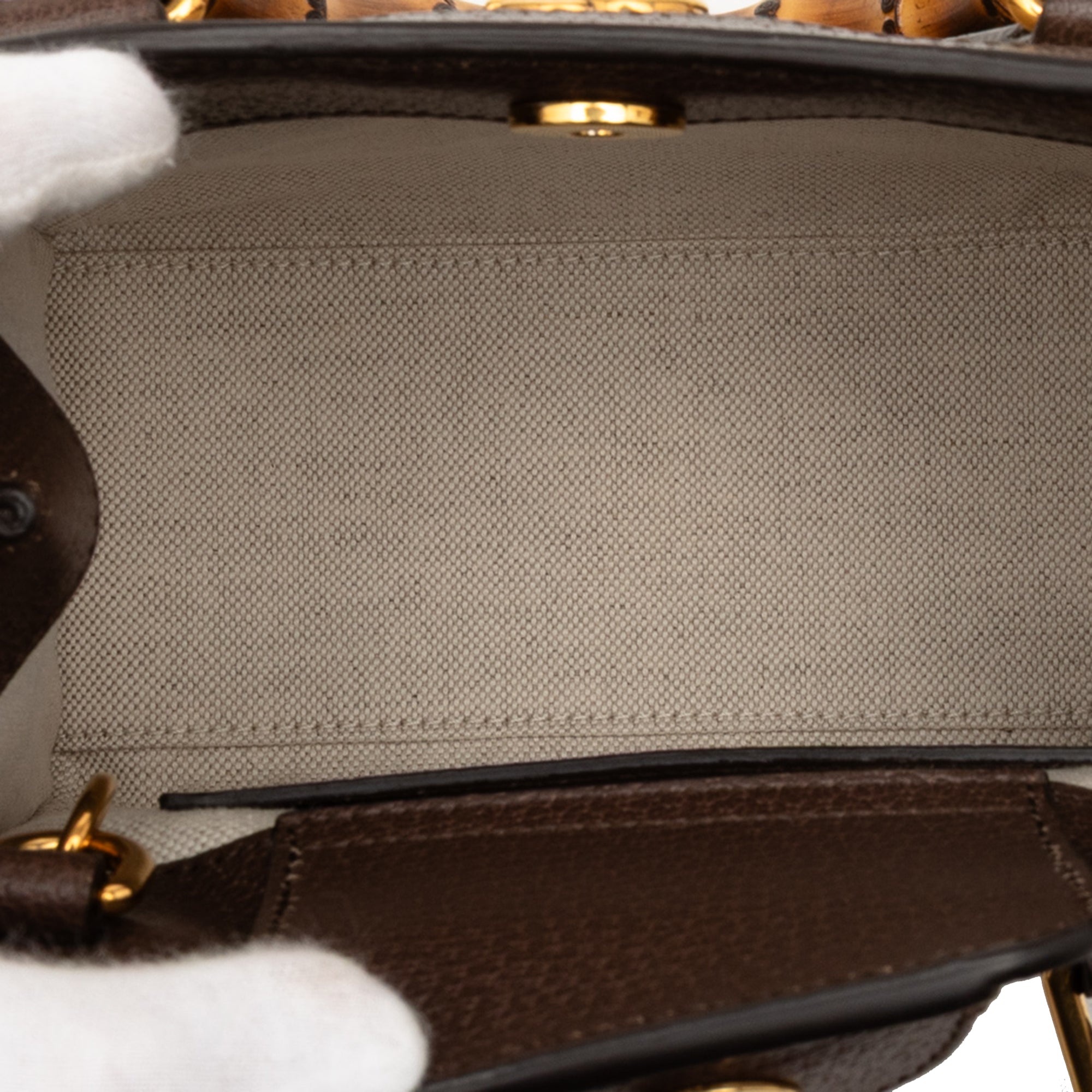 Gucci Mini Jumbo GG Canvas Bamboo Diana Satchel - image 4