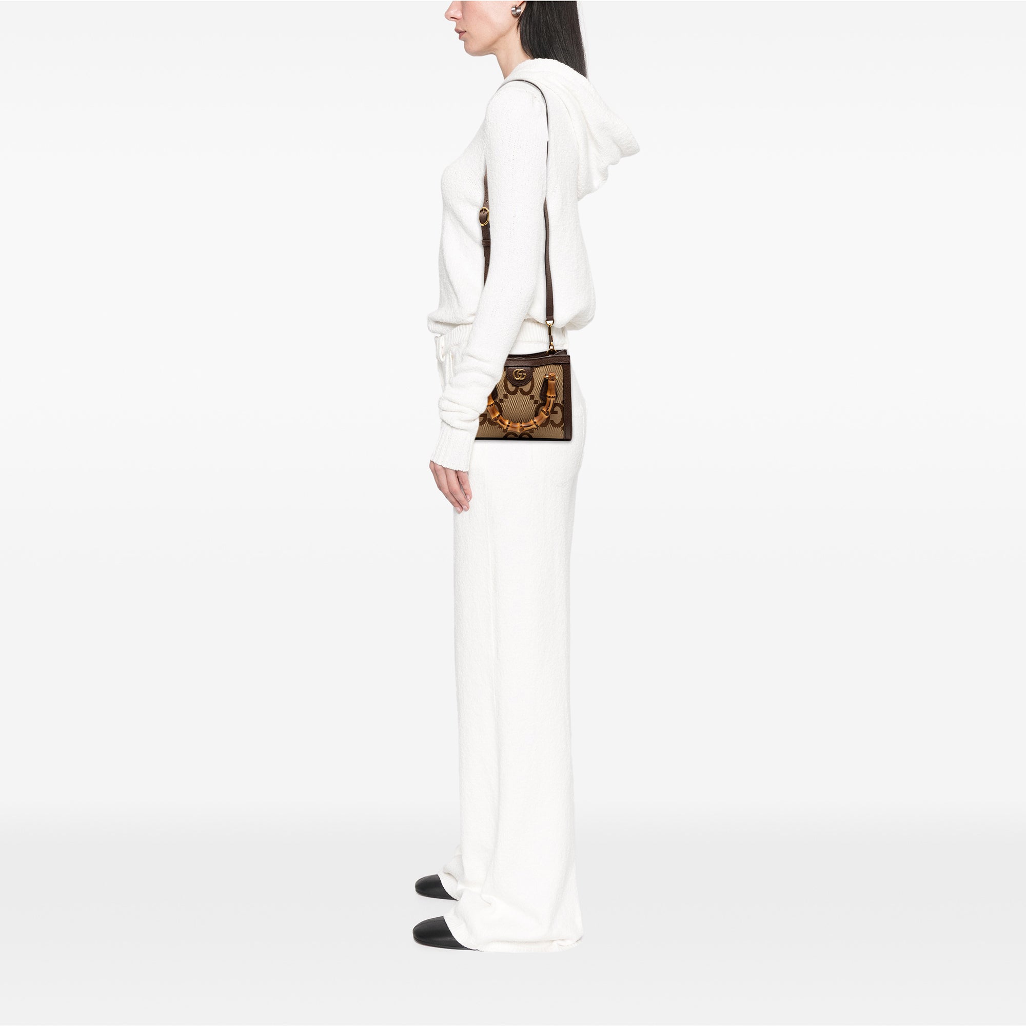Gucci Mini Jumbo GG Canvas Bamboo Diana Satchel - image 7
