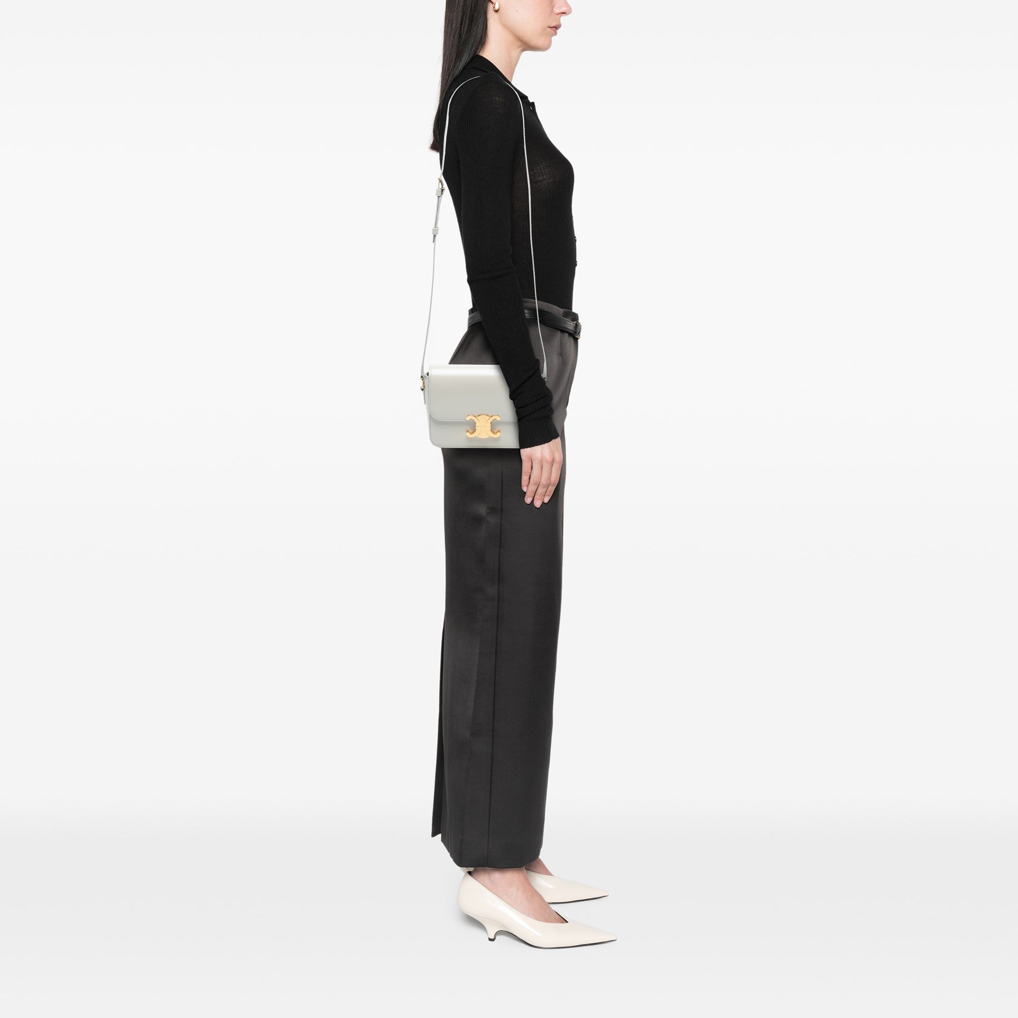Celine Teen Shiny Calfskin Triomphe Crossbody - image 7