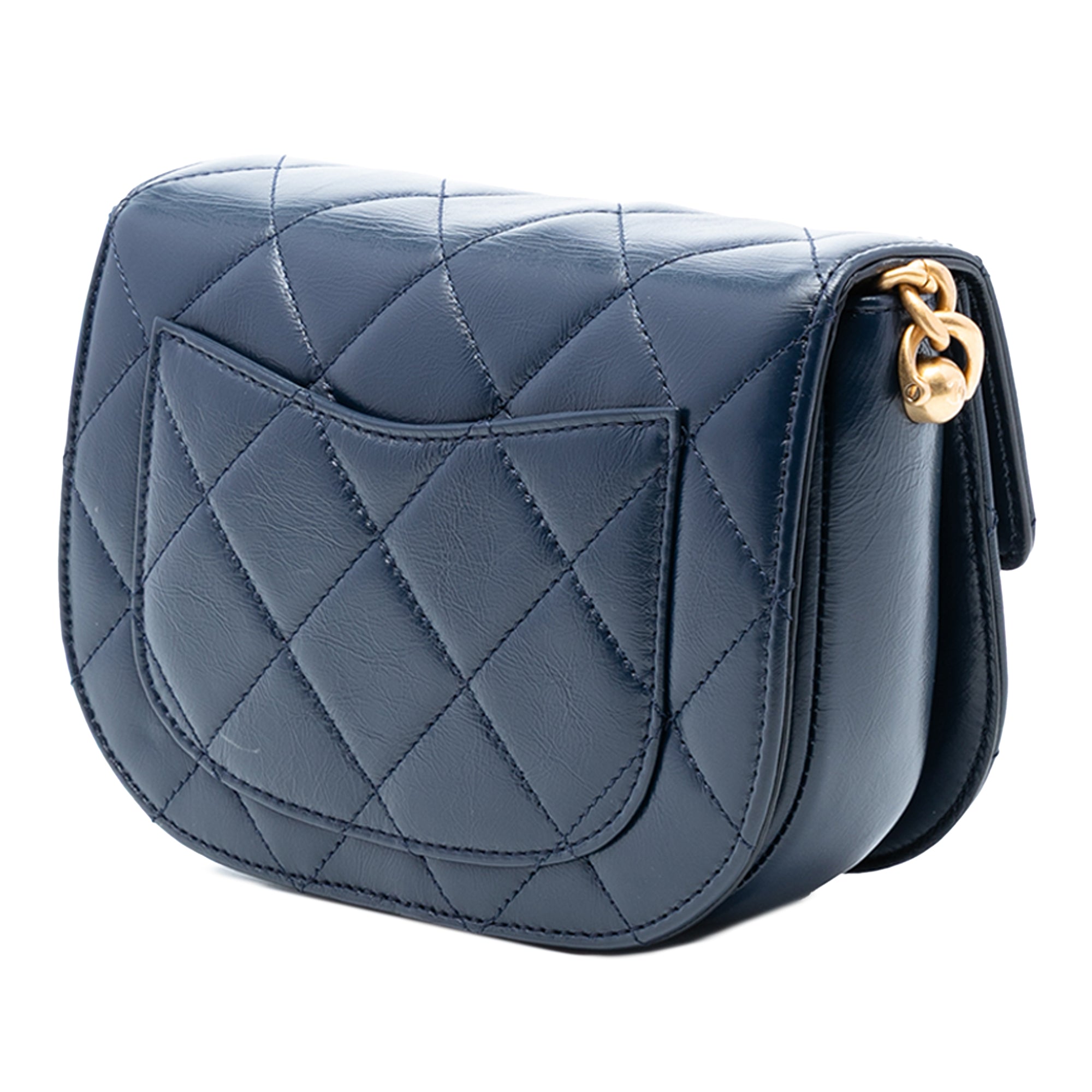 Chanel Mini CC Quilted Shiny Calfskin Round Moon Messenger Flap - image 2