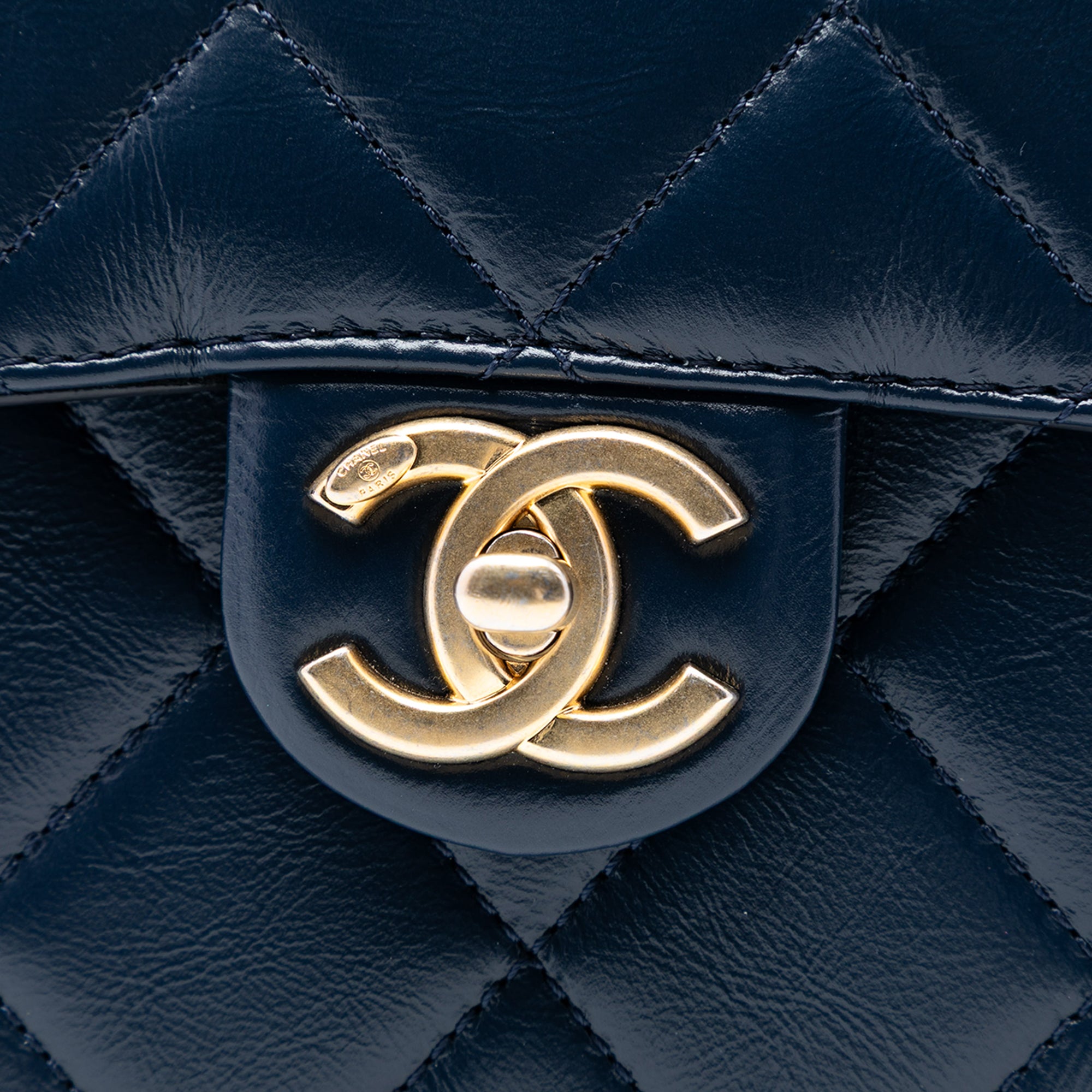 Chanel Mini CC Quilted Shiny Calfskin Round Moon Messenger Flap - image 5