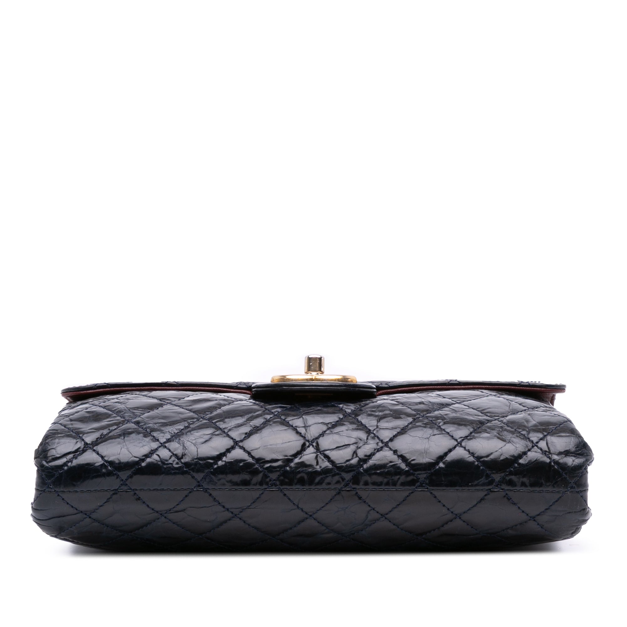 Chanel CC Quilted Crackled Glazed Calfskin Accordion Flap - image 3