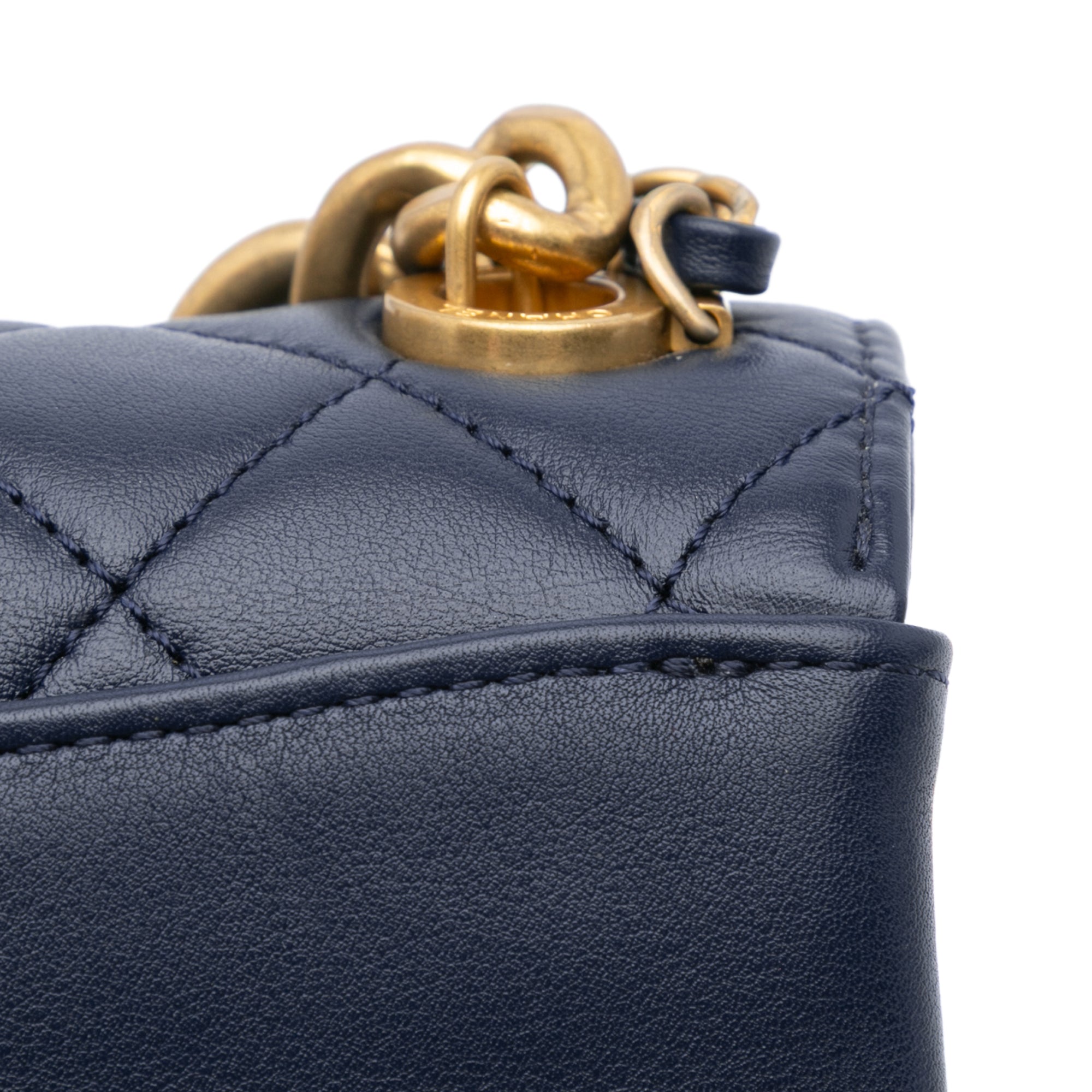 Chanel Mini Quilted Calfskin Pearl Boy Chain Flap - image 9