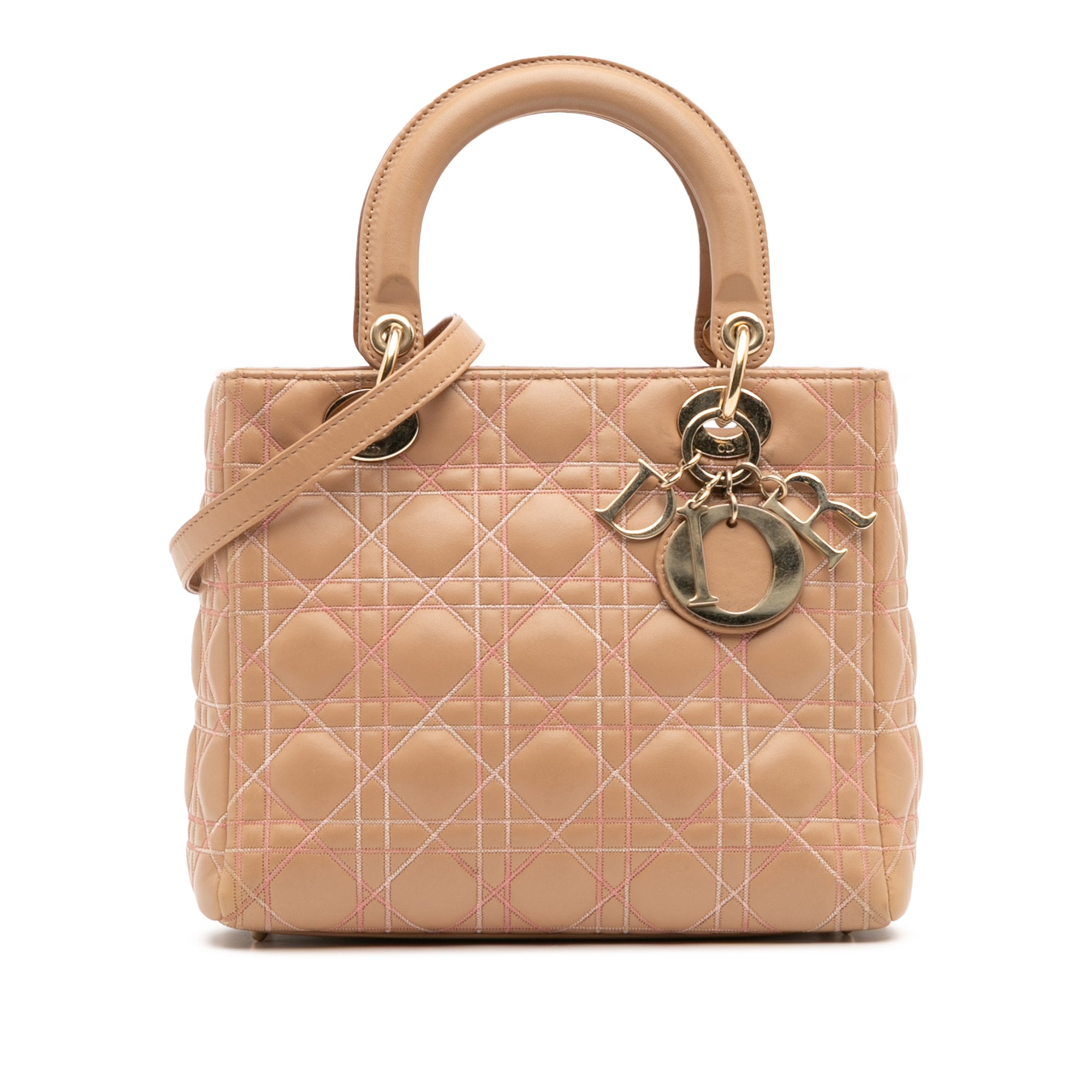 Dior Medium Lambskin Cannage Contrast Stitch Lady Dior - image 1