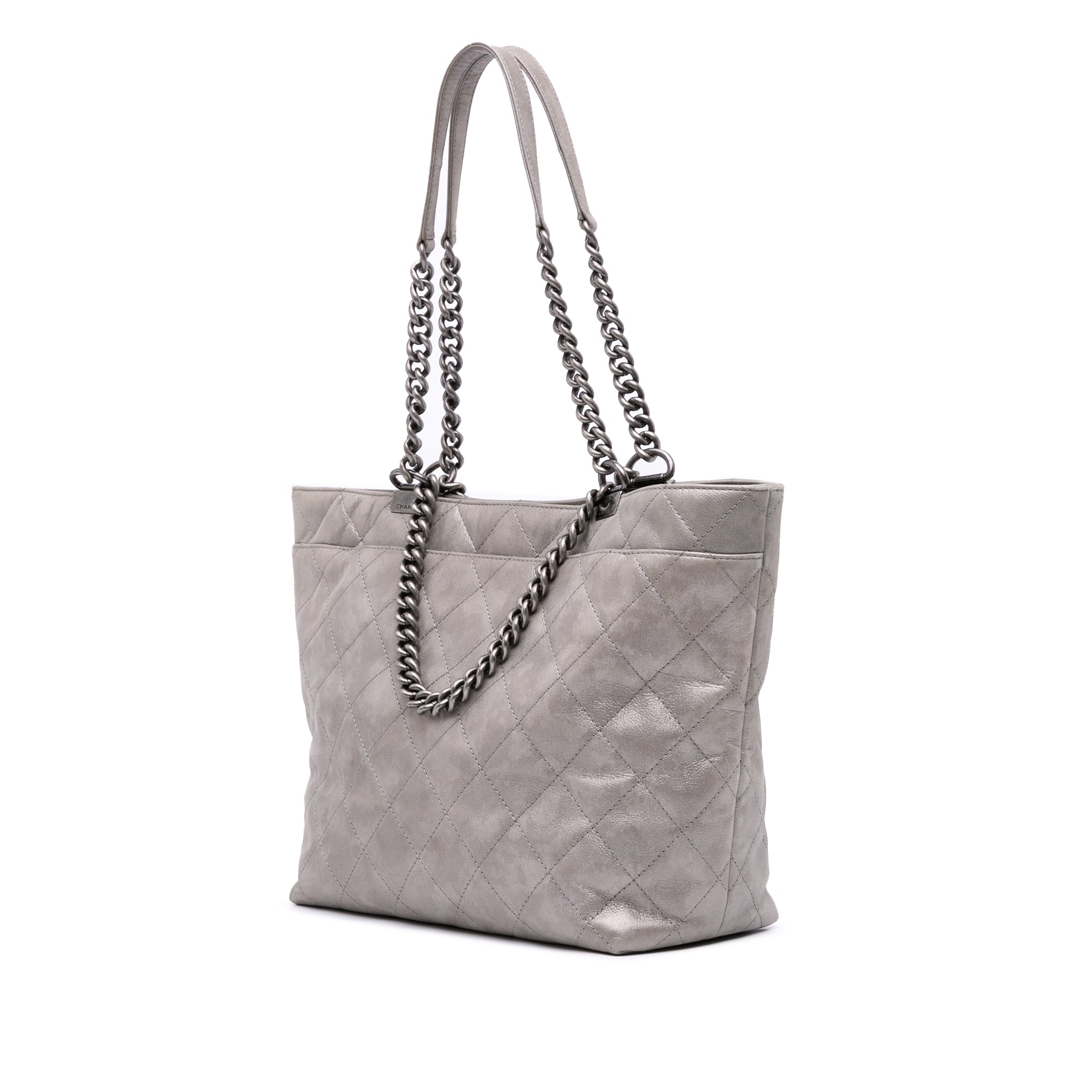 Chanel Quilted Iridescent Calfskin Shopping in Chains Tote - image 2