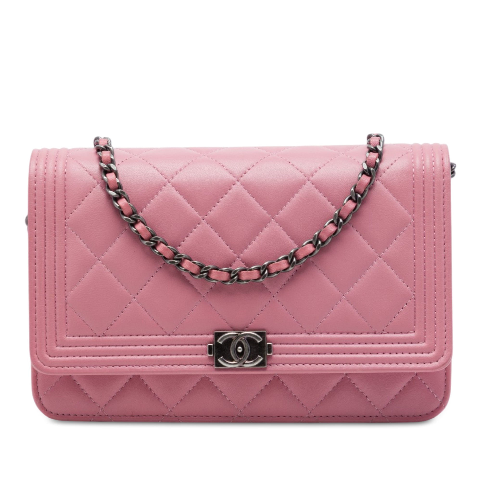 Chanel Quilted Lambskin Boy Wallet On Chain - image 1