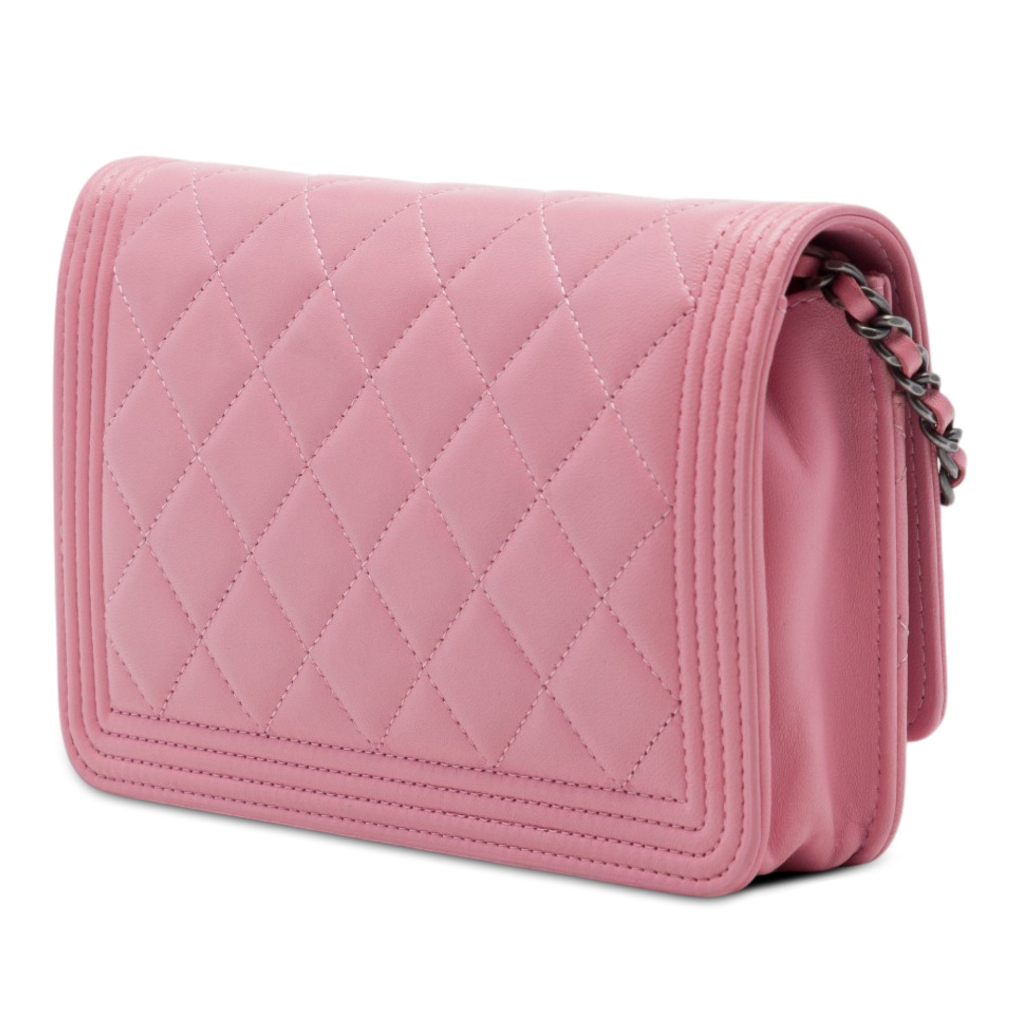 Chanel Quilted Lambskin Boy Wallet On Chain - image 2