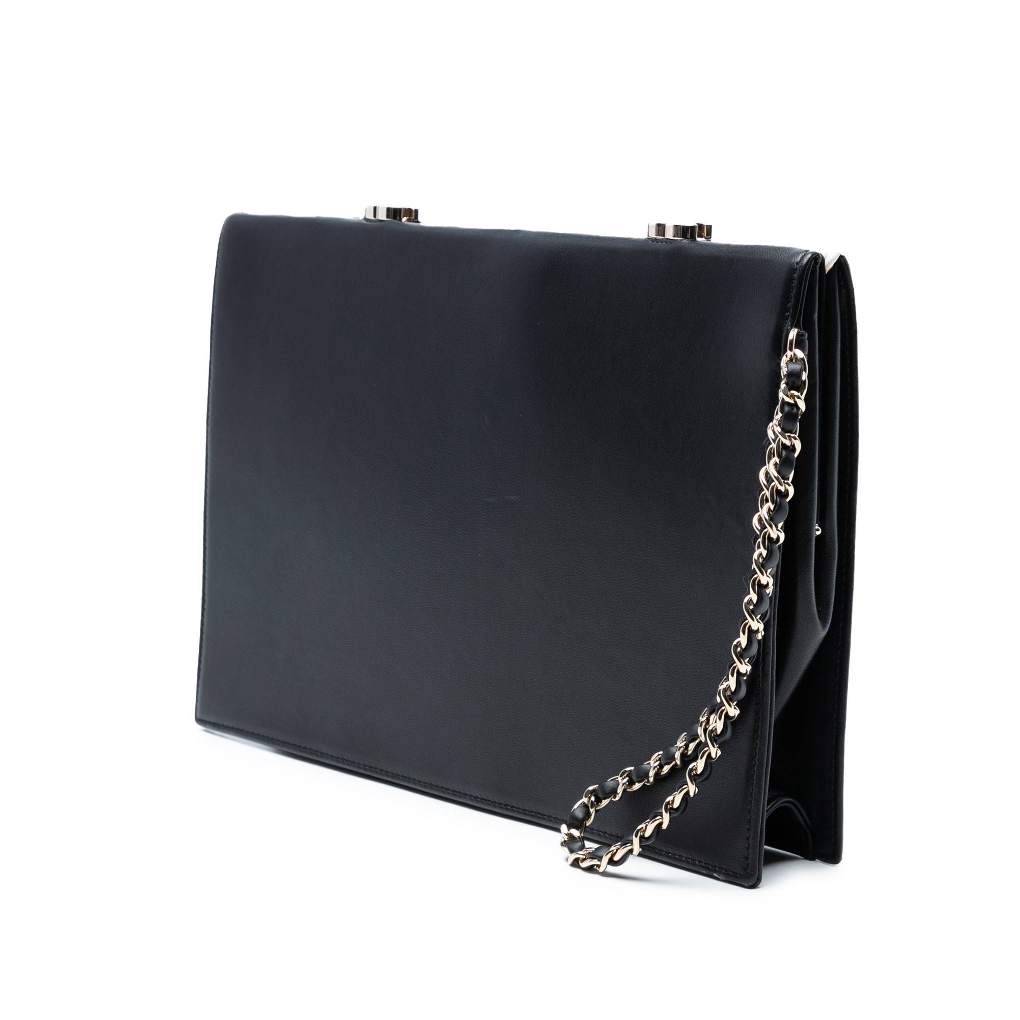 Chanel CC Lambskin Split Clutch with Chain - image 2