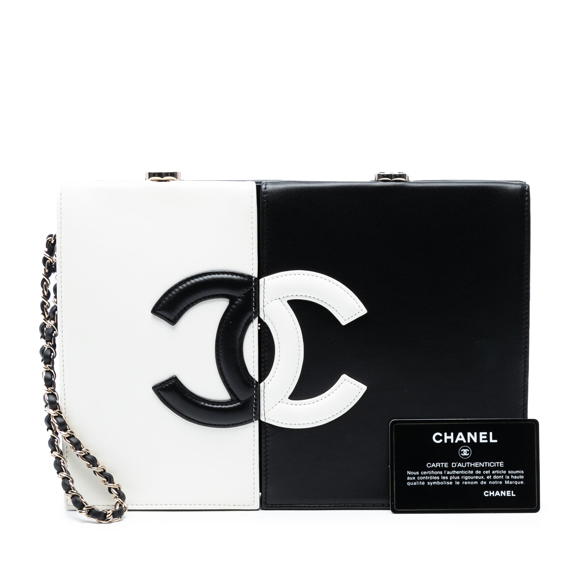 Chanel CC Lambskin Split Clutch with Chain - image 8