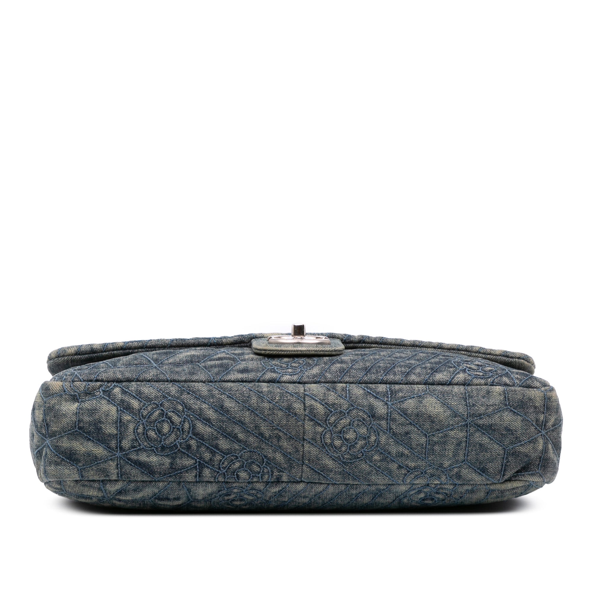 Chanel Large Embroidered Denim Camellia Flap - image 3