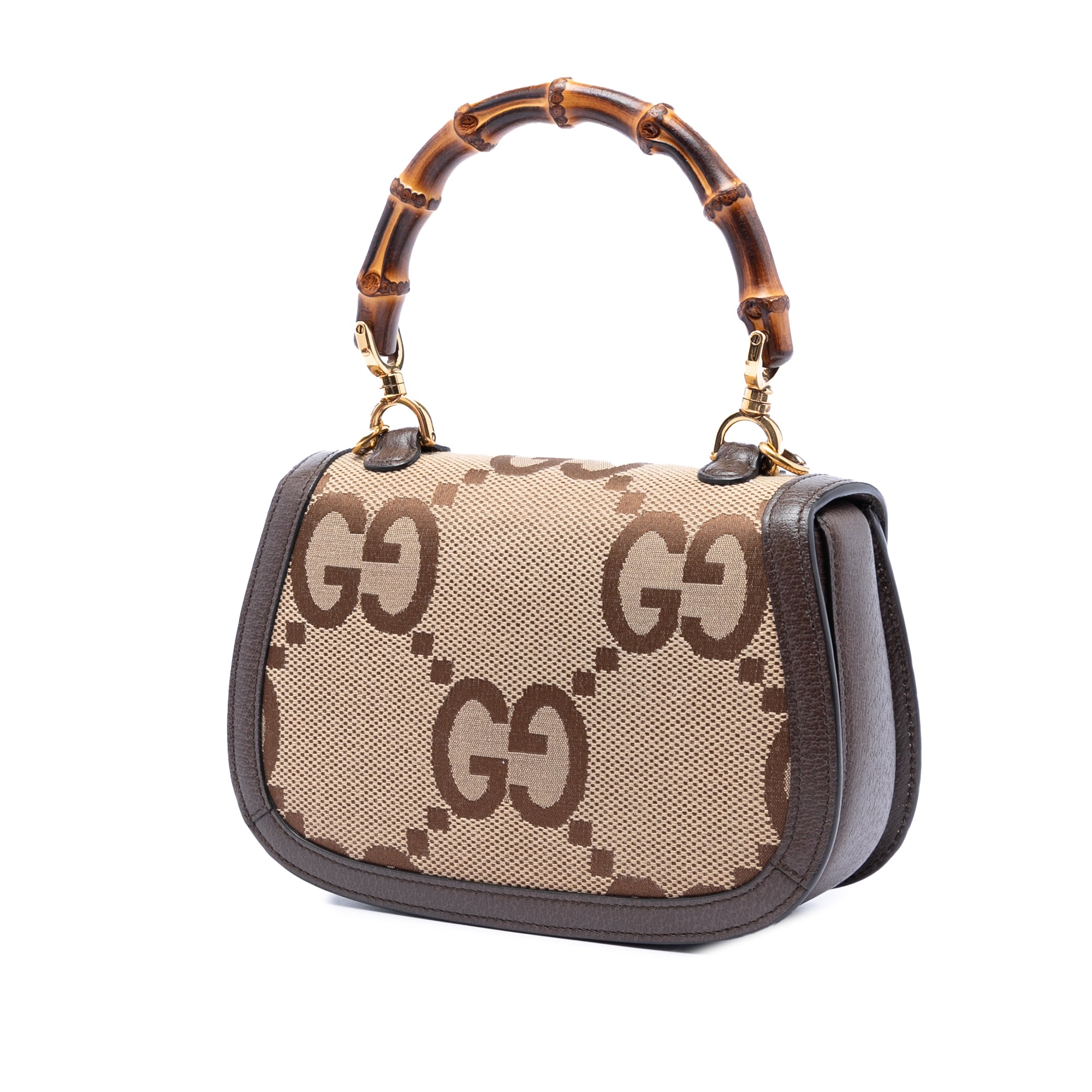 Gucci Small Jumbo GG Canvas Bamboo 1947 Top Handle Bag - image 2