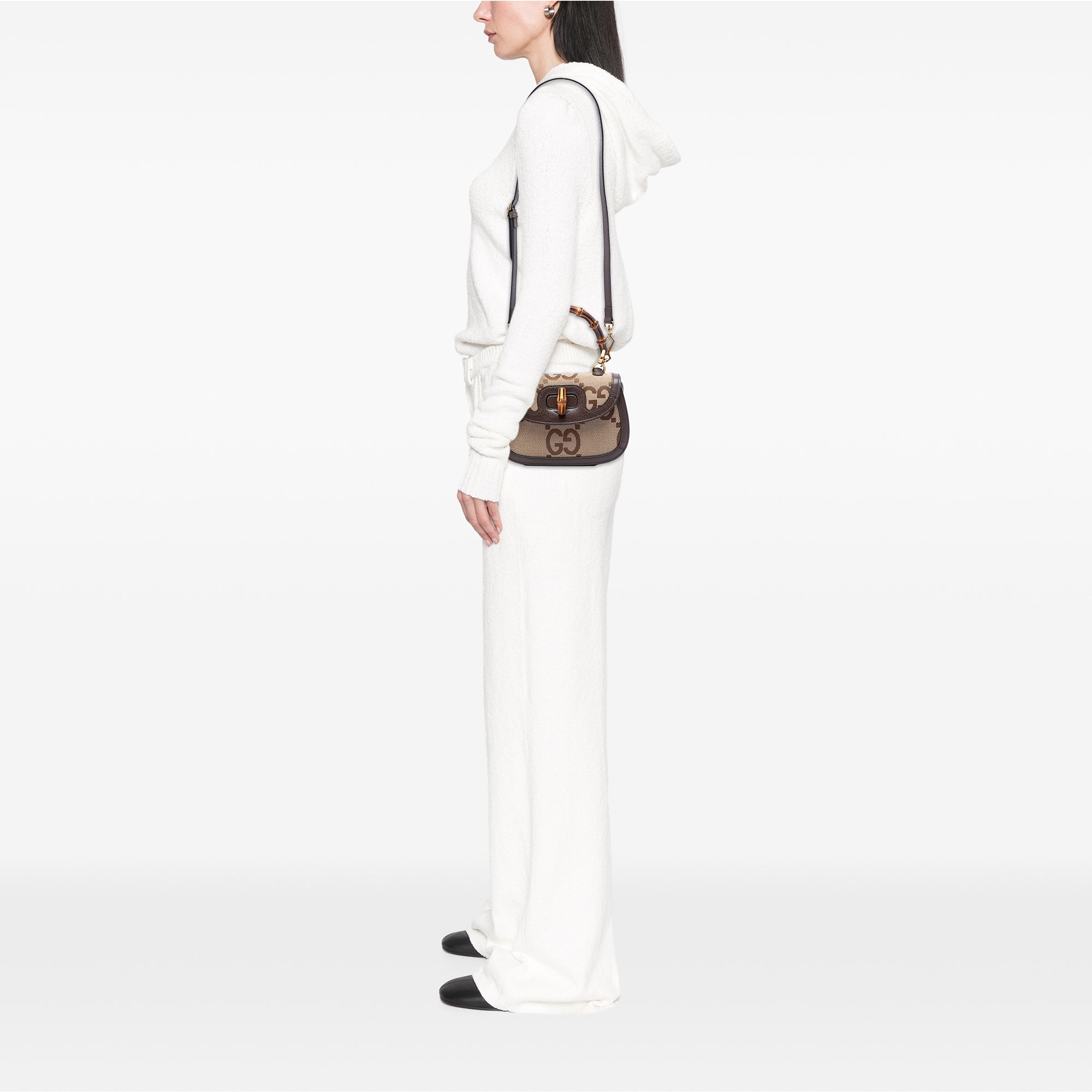 Gucci Small Jumbo GG Canvas Bamboo 1947 Top Handle Bag - image 5