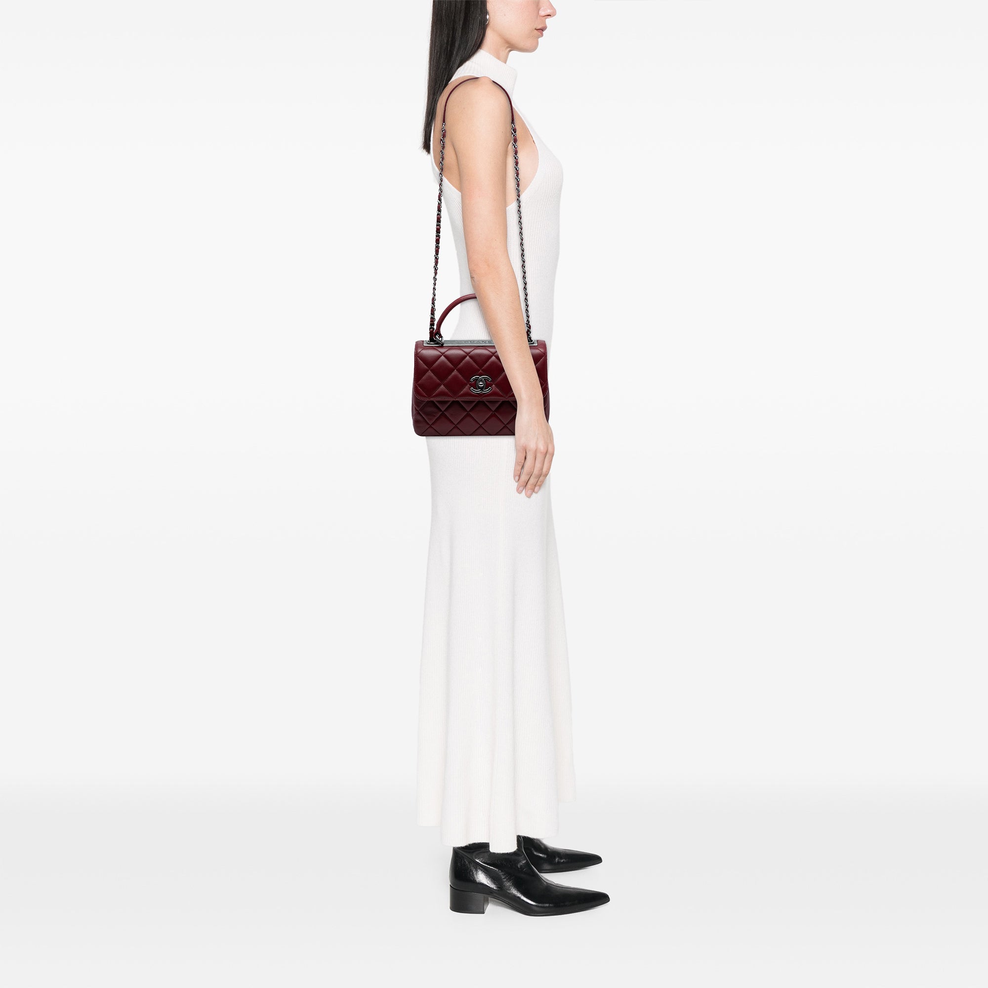 Chanel Small Quilted Lambskin Trendy CC Top Handle Flap - image 7