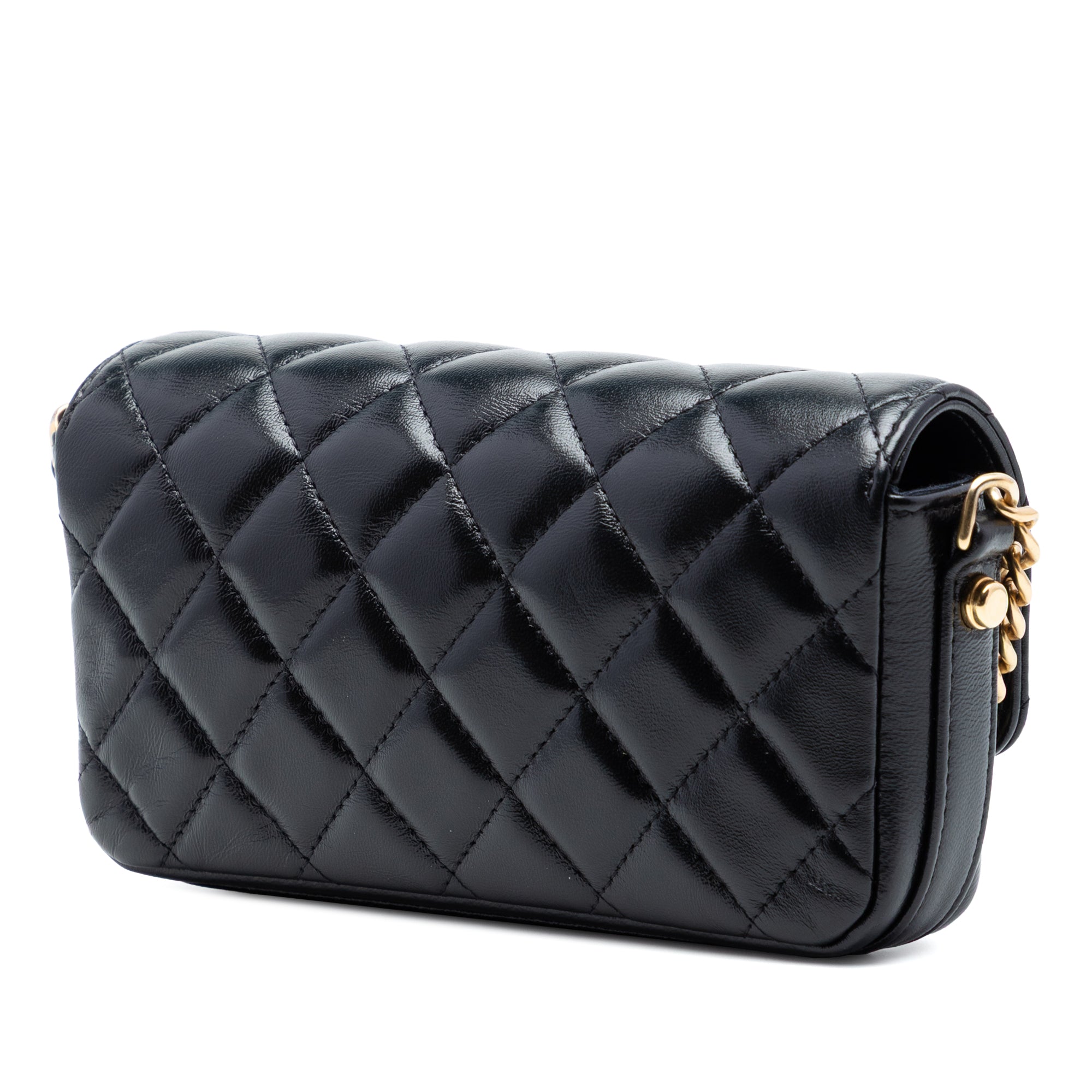 Chanel Quilted Lambskin Giant CC Flap Phone Holder with Chain - image 2
