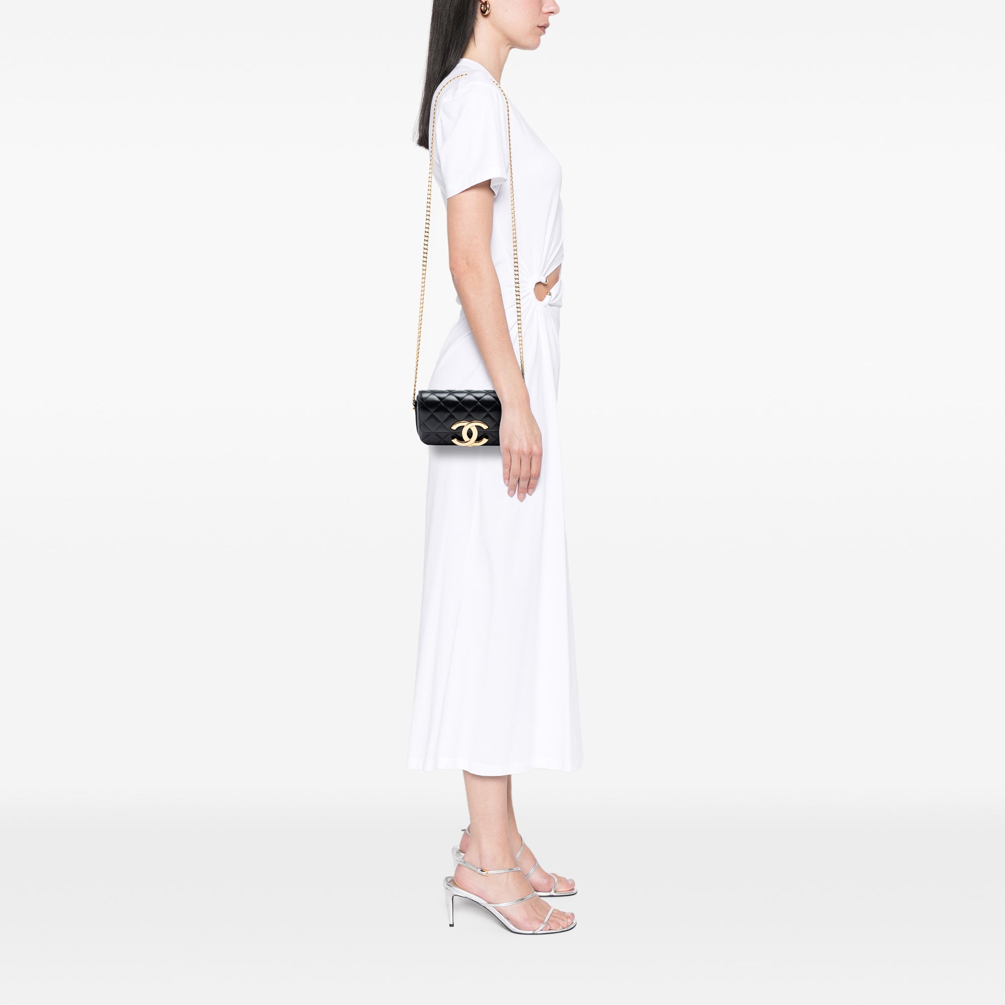 Chanel Quilted Lambskin Giant CC Flap Phone Holder with Chain - image 6