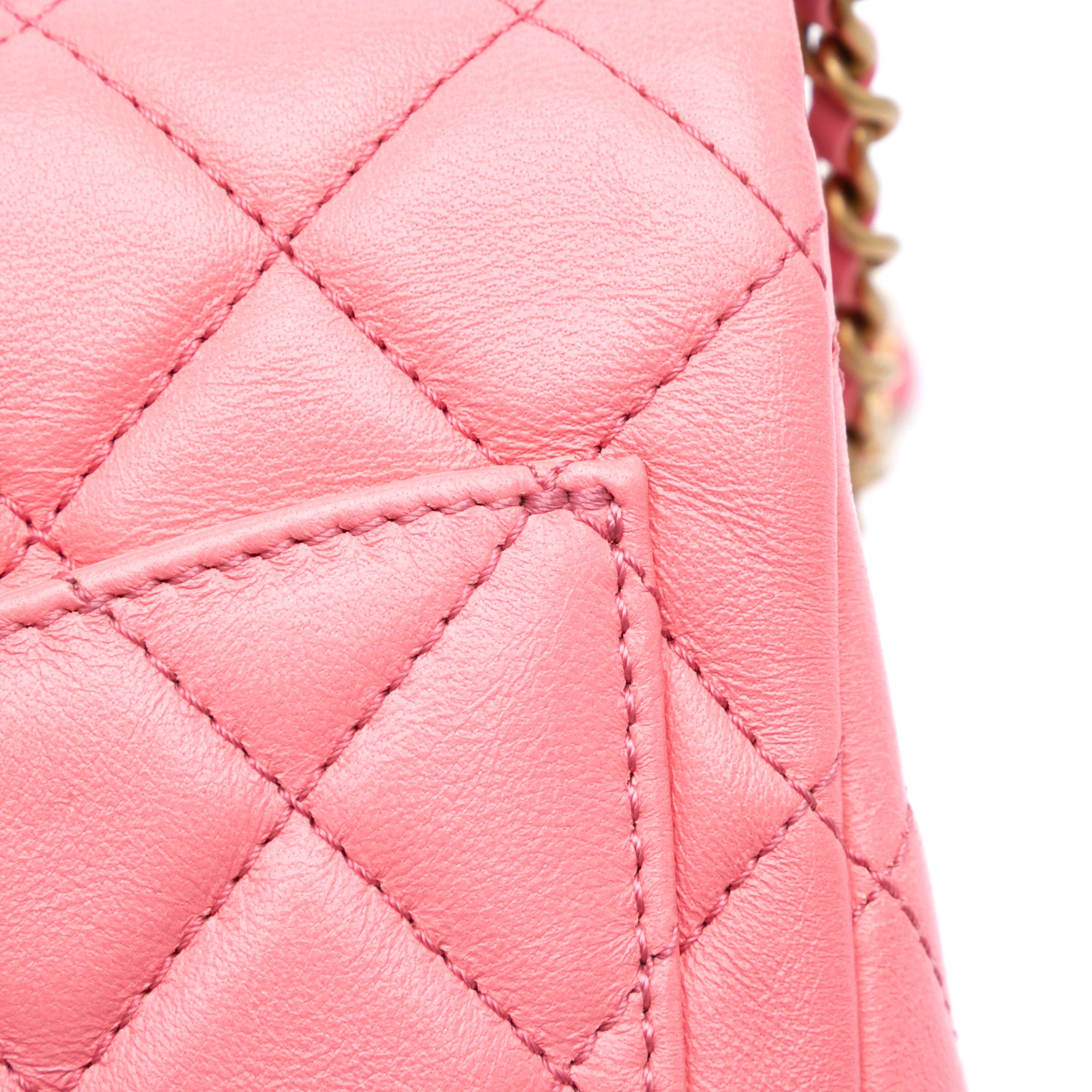 Chanel Mini Square Classic Lambskin Pearl Crush Single Flap - image 10
