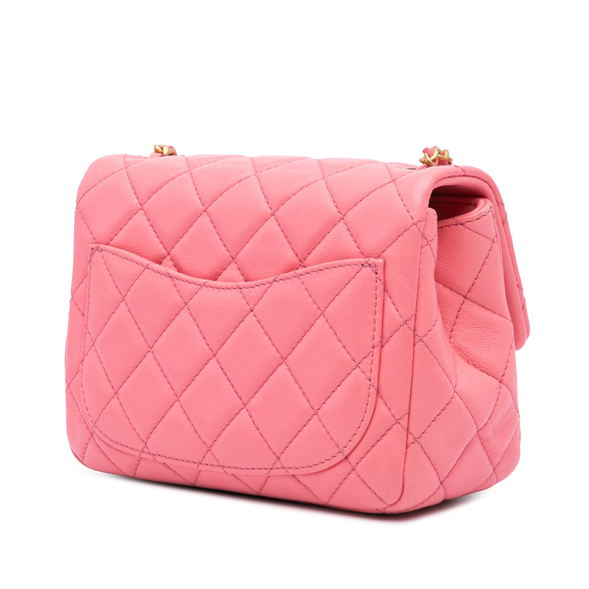 Chanel Mini Square Classic Lambskin Pearl Crush Single Flap - image 2