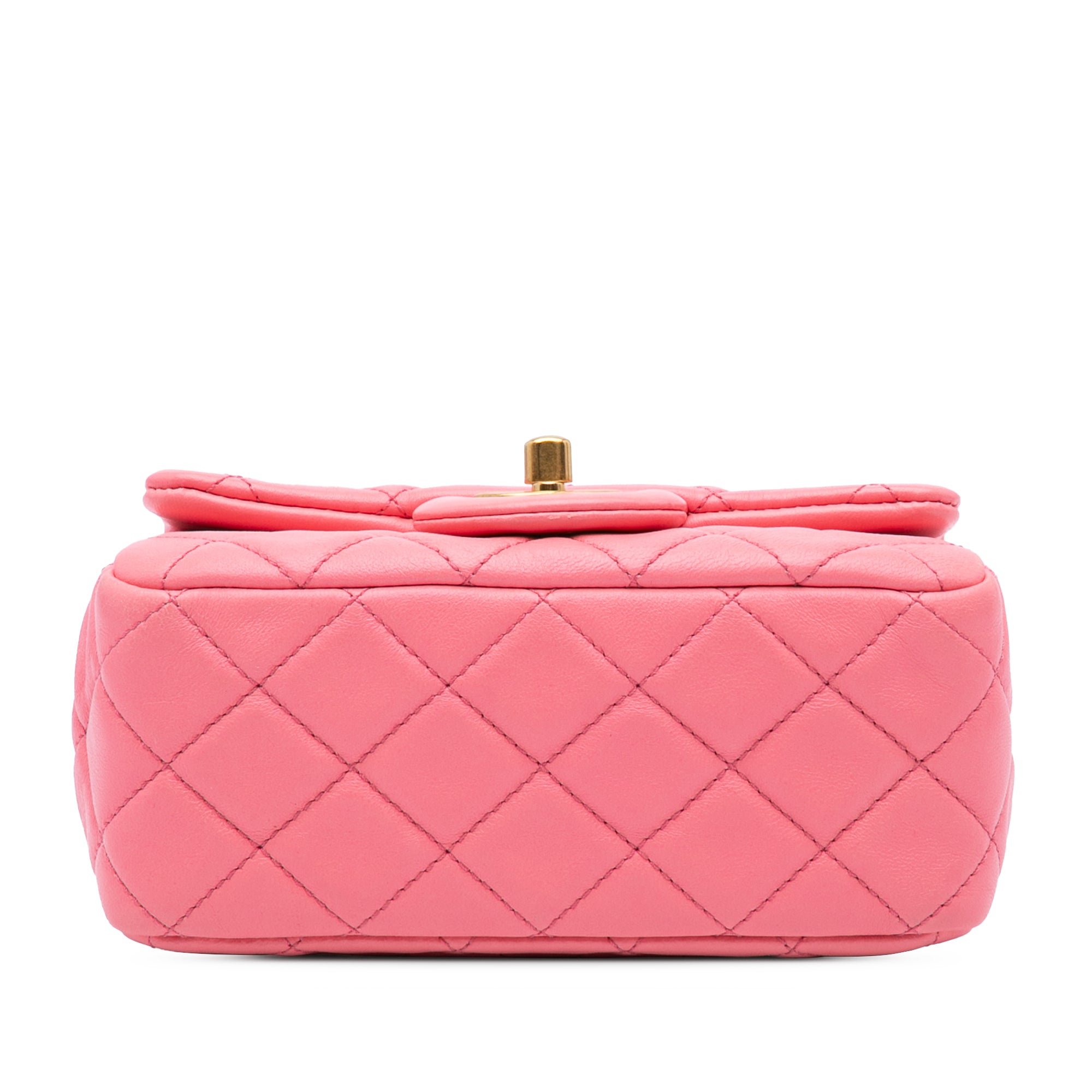 Chanel Mini Square Classic Lambskin Pearl Crush Single Flap - image 3