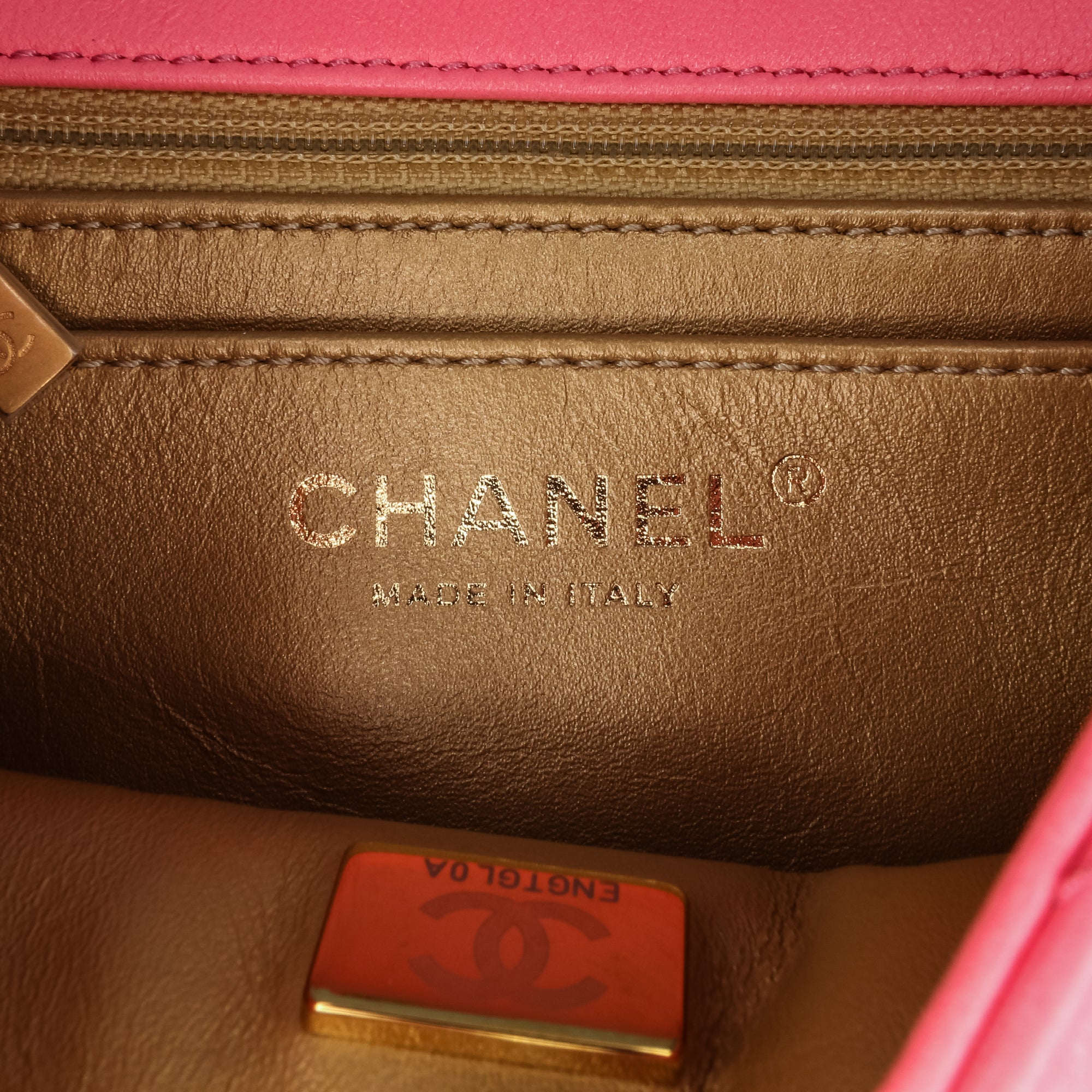 Chanel Mini Square Classic Lambskin Pearl Crush Single Flap - image 5
