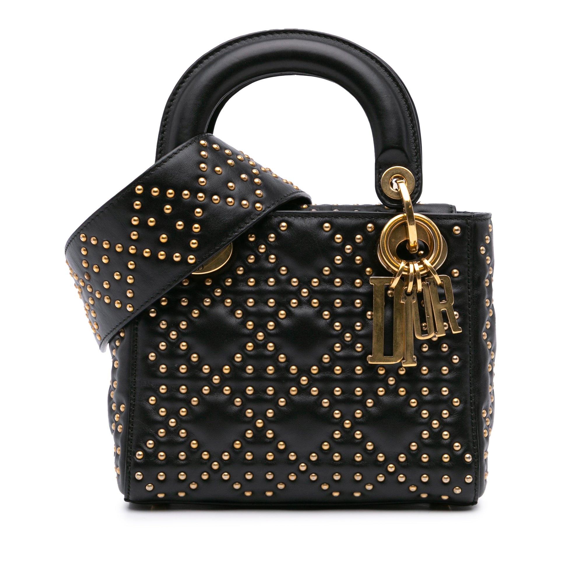 Dior Mini Lambskin Cannage Studded Supple Lady Dior - image 1