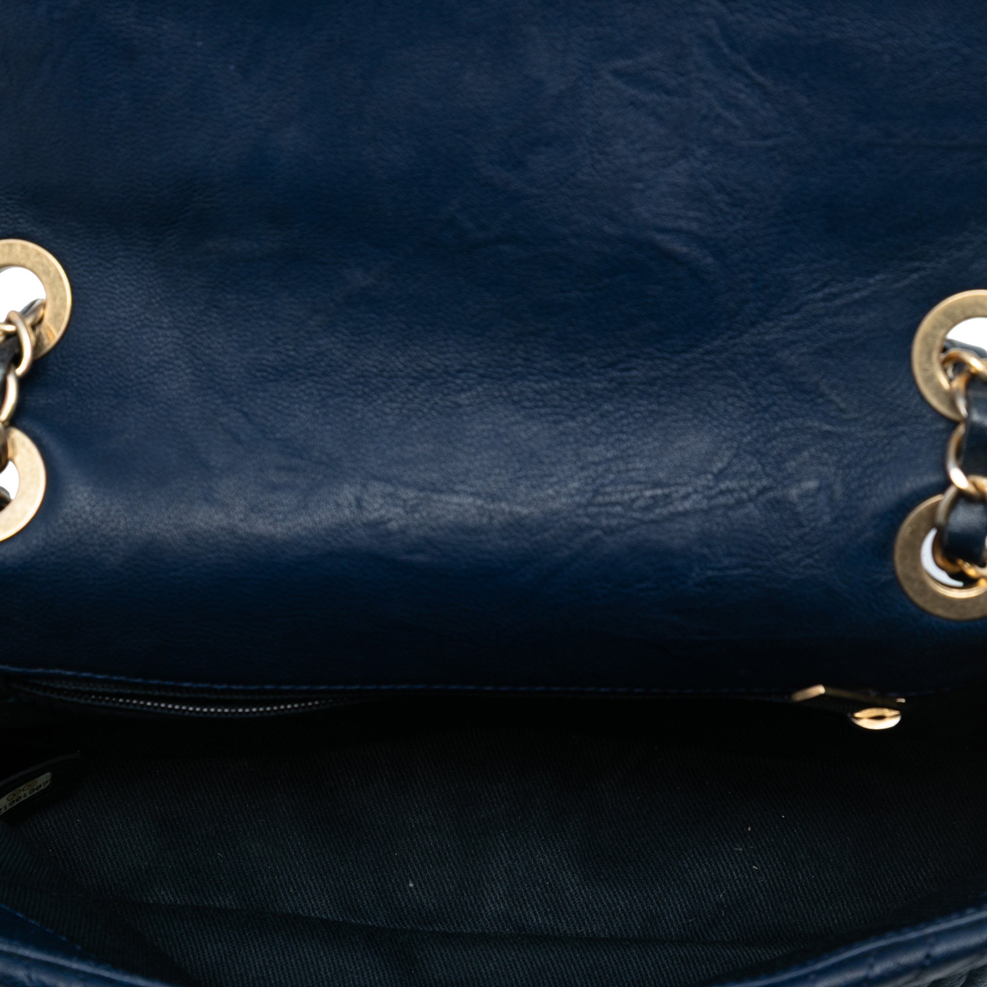 Chanel Small Chevron Wrinkled Calfskin Medallion Charm Surpique Flap - image 4